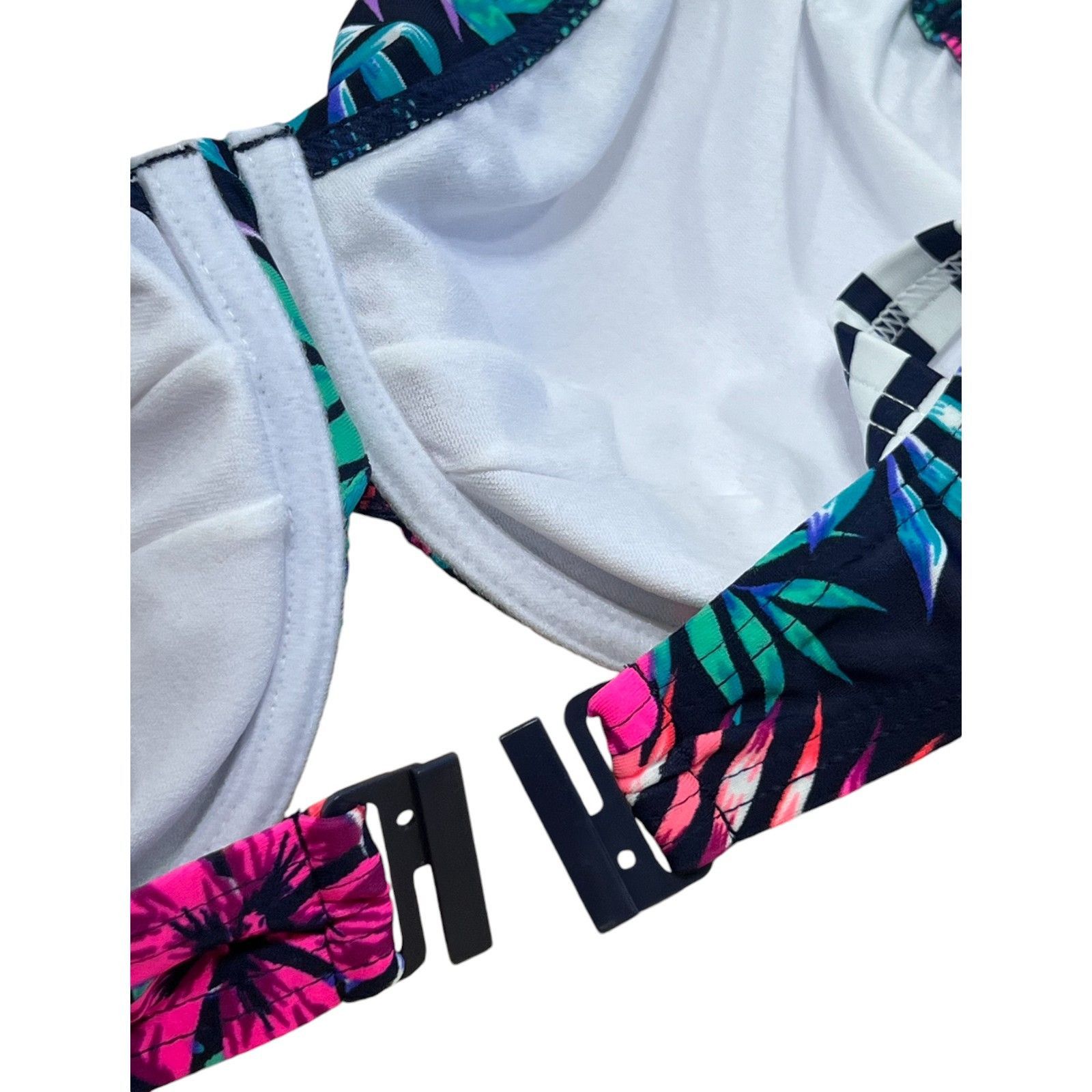 Other Venice Beach - Women's Floral Print Bikini Top - Black/Pink/ Size ONE SIZE - 9 Thumbnail