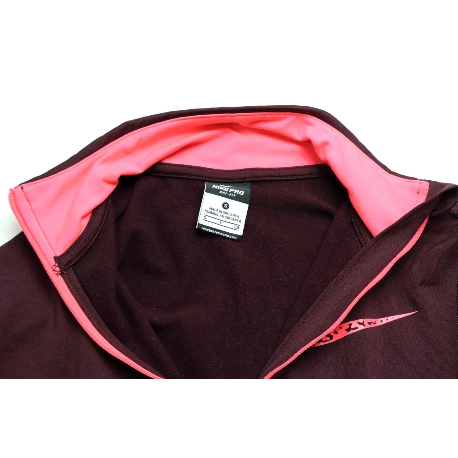 Nike Nike Pro Dri-Fit Sweatshirt Women's Small Pullover Half Zip Neck Burgundy Size S / US 4 / IT 40 - 4 Thumbnail