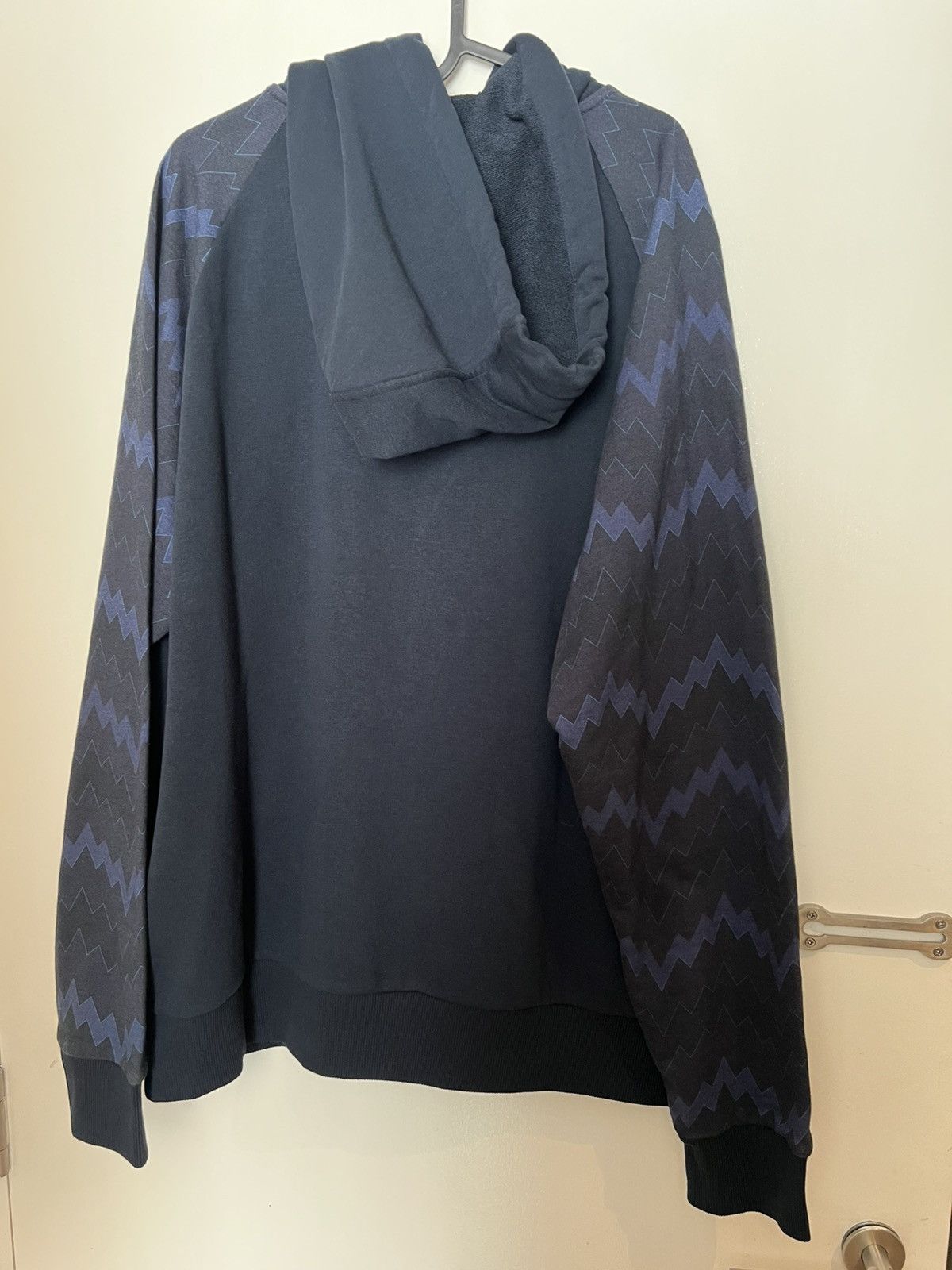 Missoni Missoni Men's Zig Zag Pattern Zip Hoodie Navy Blue X-Large Size US XL / EU 56 / 4 - 7 Thumbnail