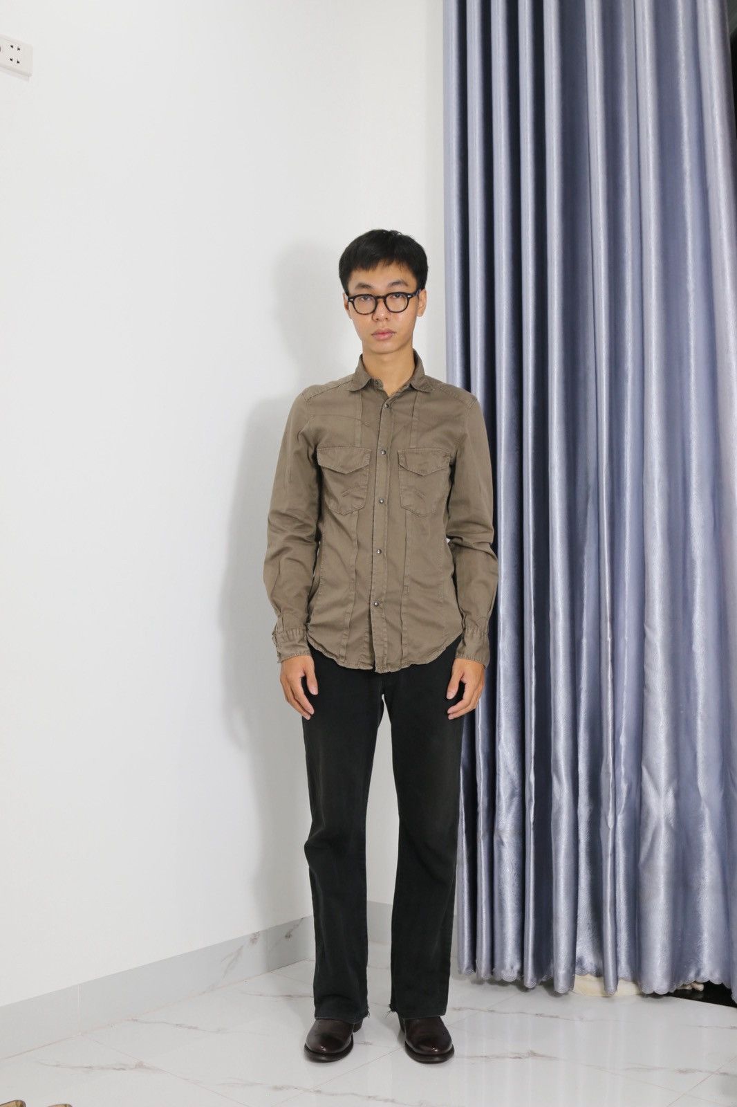 Neil Barrett × Vintage 2000s NEIL BARRETT SLIM WESTERN SHIRT Size US S / EU 44-46 / 1 - 6 Thumbnail