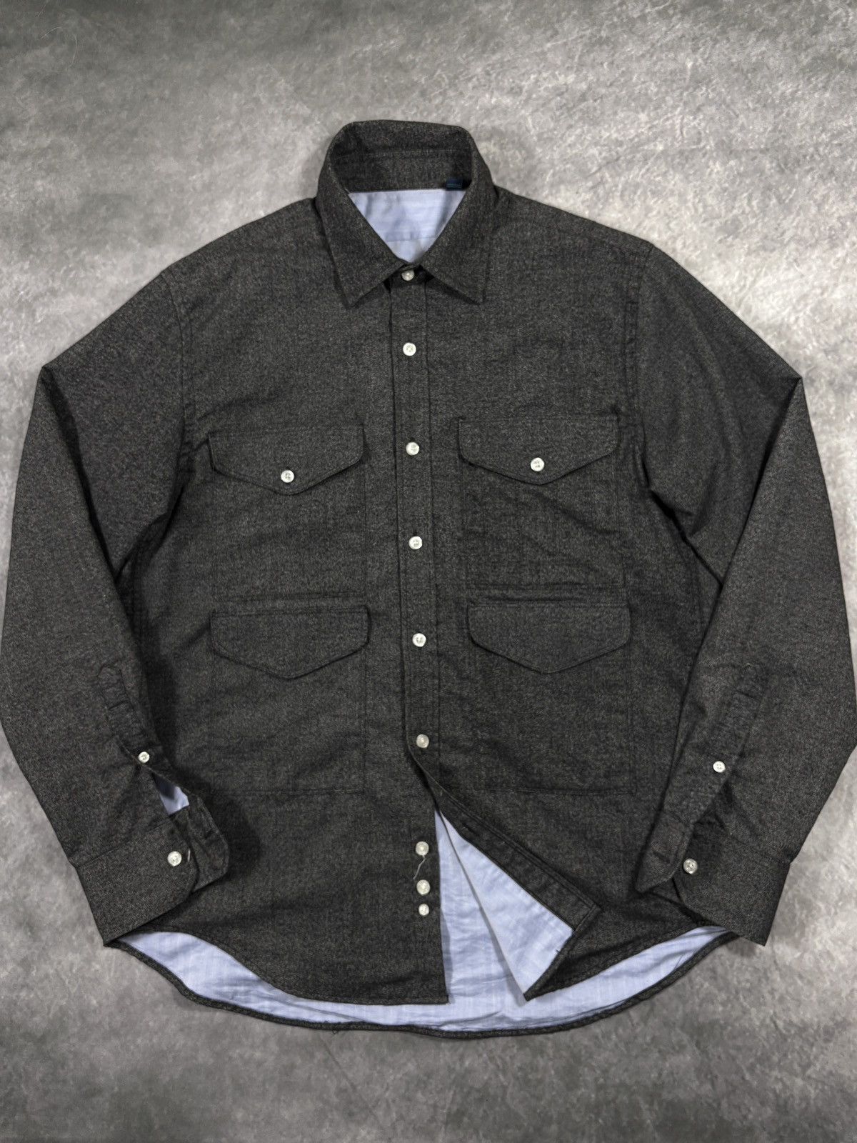 Vintage Cargo Shirt Multi Pocket Button Up Speckled Quilt Lined John Size US M / EU 48-50 / 2 - 3 Thumbnail