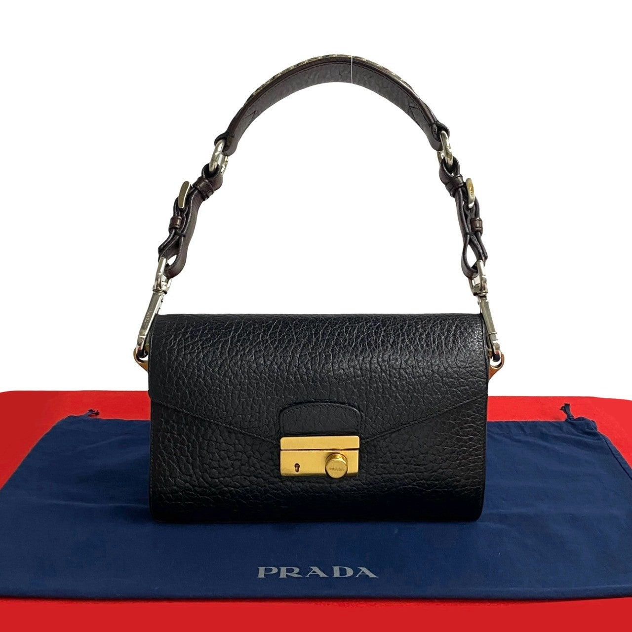 Prada Prada Shoulder Bag Black Leather Size ONE SIZE - 1 Thumbnail