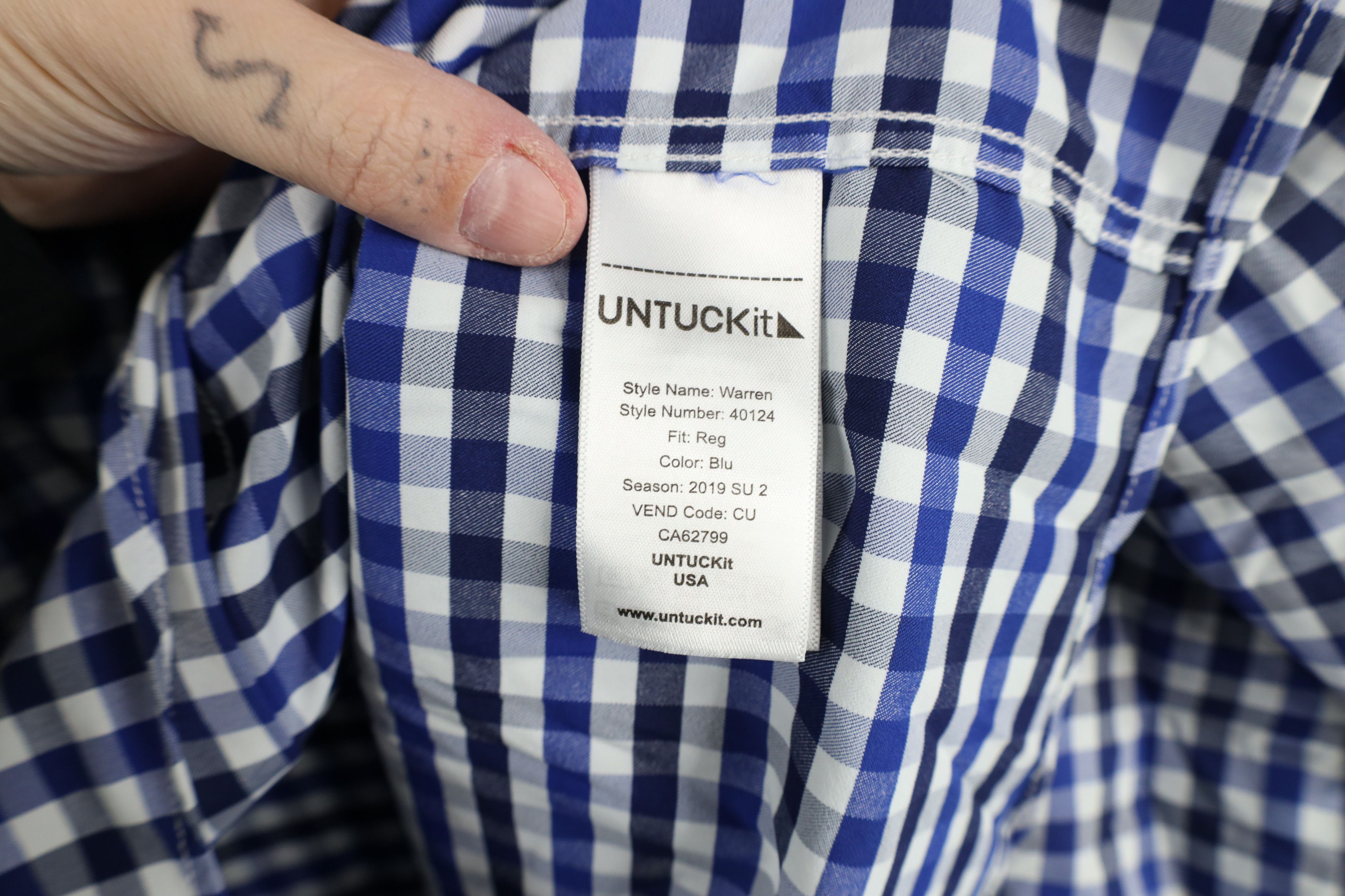 UNTUCKit × Vintage Untuckit Gingham Plaid Collared Button Down Shirt Blue Size US XL / EU 56 / 4 - 7 Thumbnail