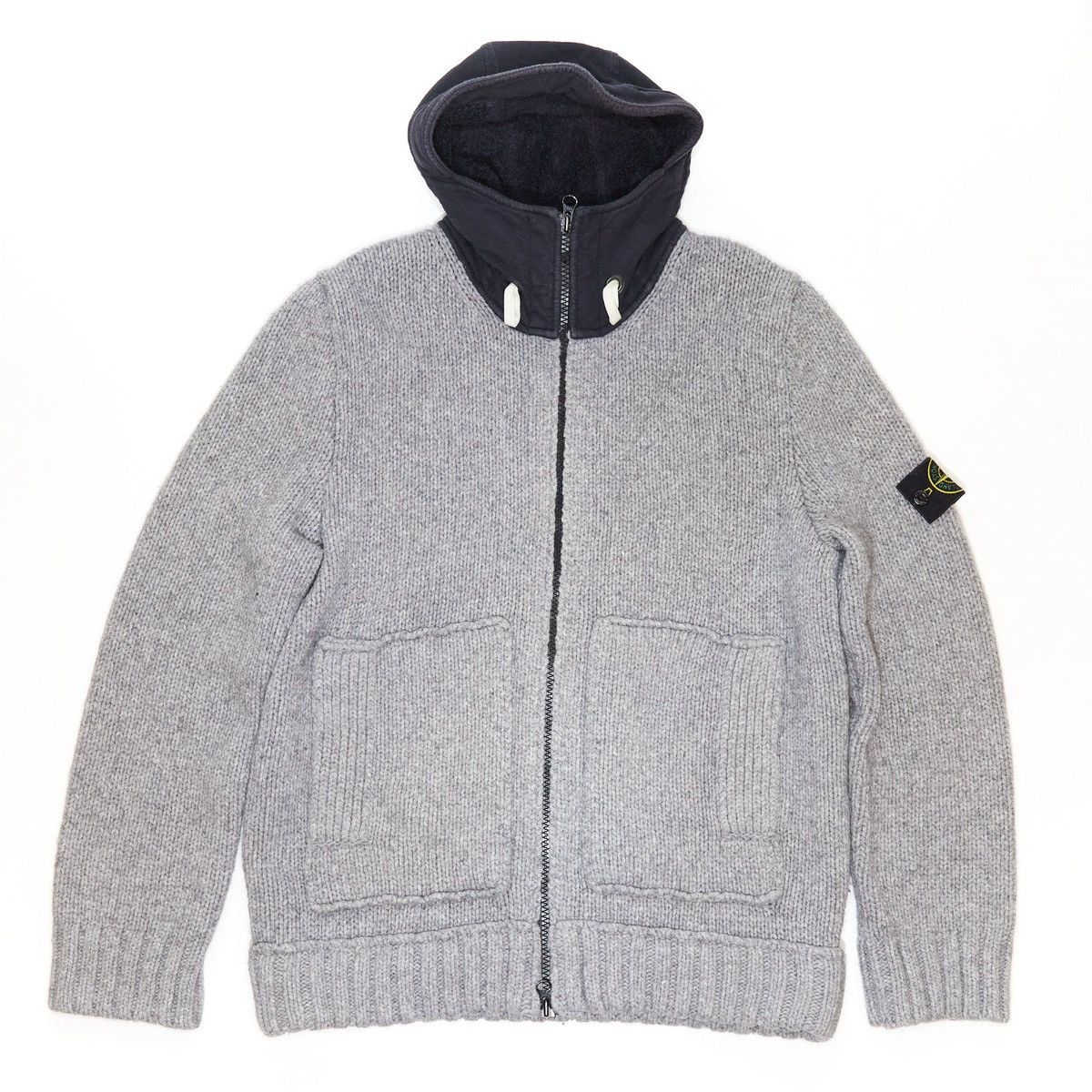 Stone Island STONE ISLAND GREY & NAVY WOOL HOODED ZIP UP Size US XXL / EU 58 / 5 - 1 Thumbnail