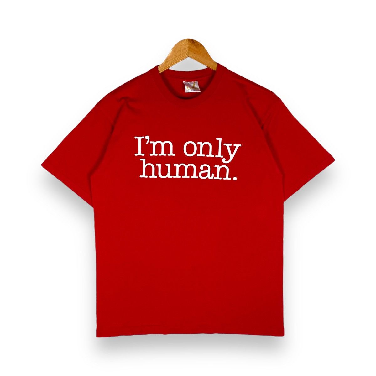image of Humor x Vintage Darwin Awards Wording Tee in Red, Men's (Size Medium)