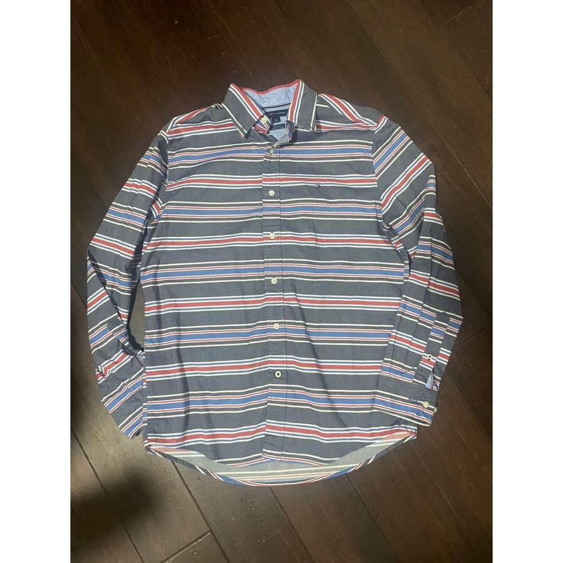 Tommy Hilfiger Tommy Hilfiger Classic Fit Mens Size Small Blue Striped Long Size US S / EU 44-46 / 1 - 1 Thumbnail