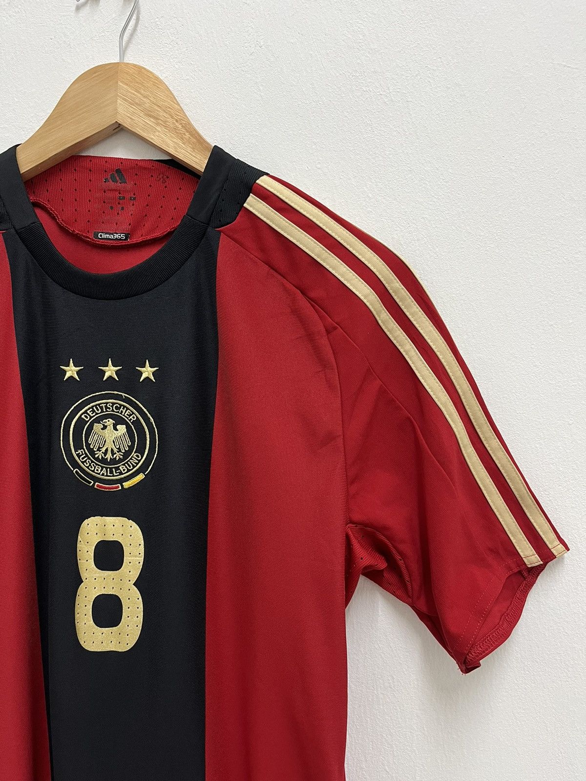Adidas #8 FRINGS Germany 2008/09 Y2k Blokecore Football Shirt Away Size US S / EU 44-46 / 1 - 3 Thumbnail