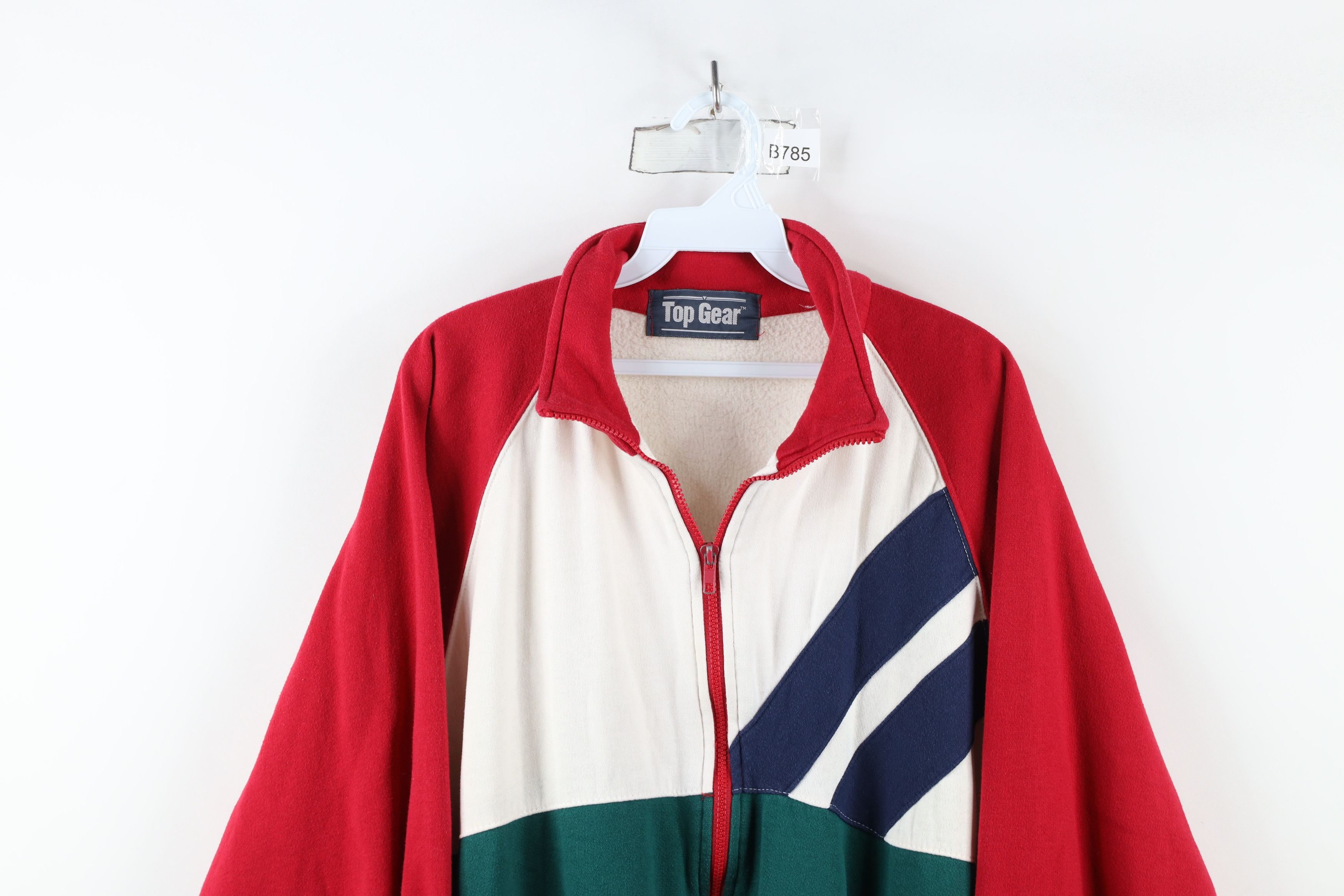 Vintage Vintage 90s Streetwear Block Full Zip Sweatshirt Jacket Size US XL / EU 56 / 4 - 2 Thumbnail