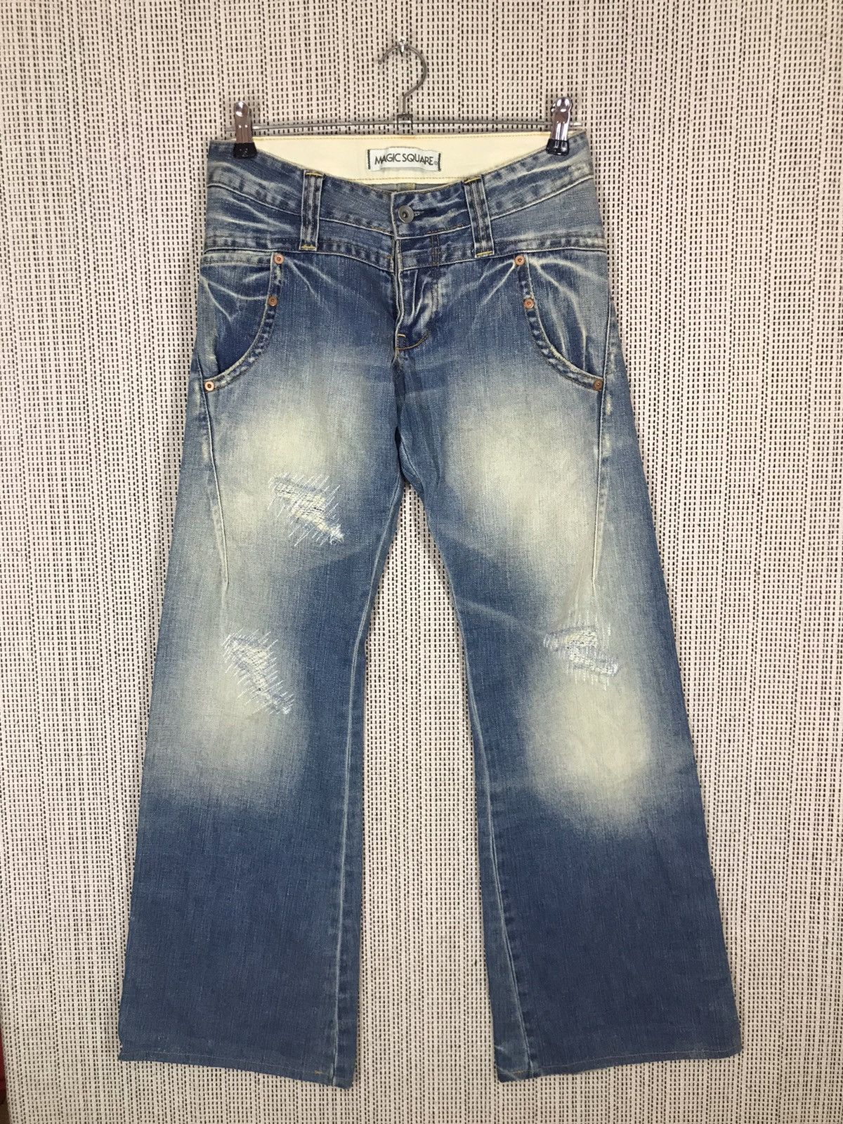 If Six Was Nine ‼️JAPANASE BRAND MAGIC SQUAD BAGGY DENIM FLARED VERY RARE Size US 29 - 2 Thumbnail