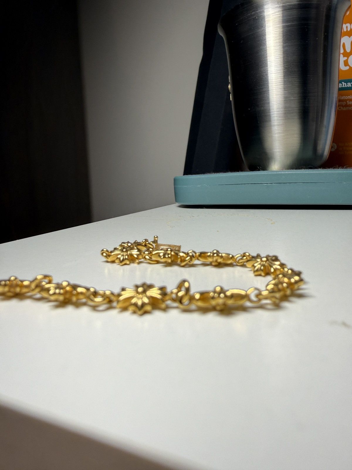 Chrome Hearts Chrome Hearts Gold Tiny E Cross Plus Bracelet Logo small Size ONE SIZE - 19 Thumbnail