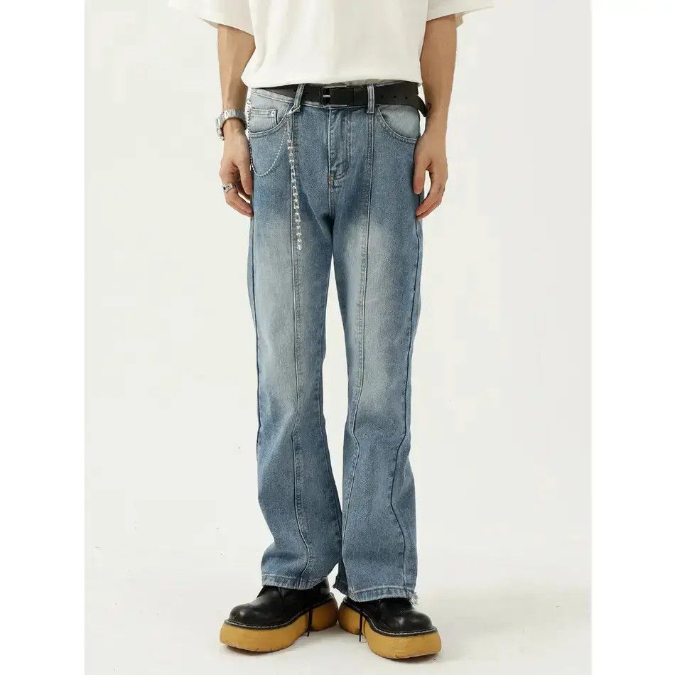 Japanese Brand Retro loose fringed slightly flared jeans Size US 32 / EU 48 - 6 Thumbnail