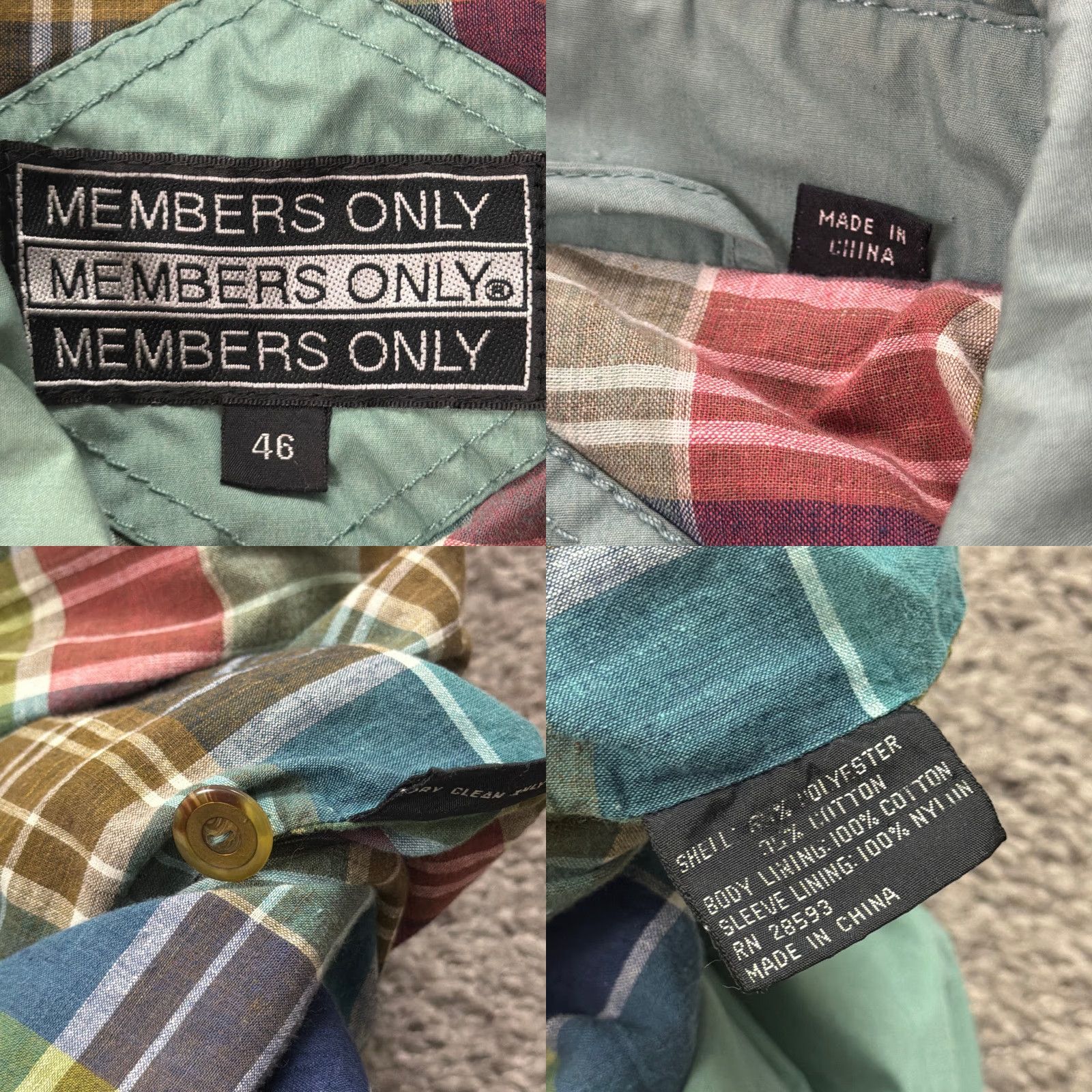 Members Only Members Only Jacket Mens 46 Green Full Zip Lined Pockets Casual Size US S / EU 44-46 / 1 - 9 Thumbnail