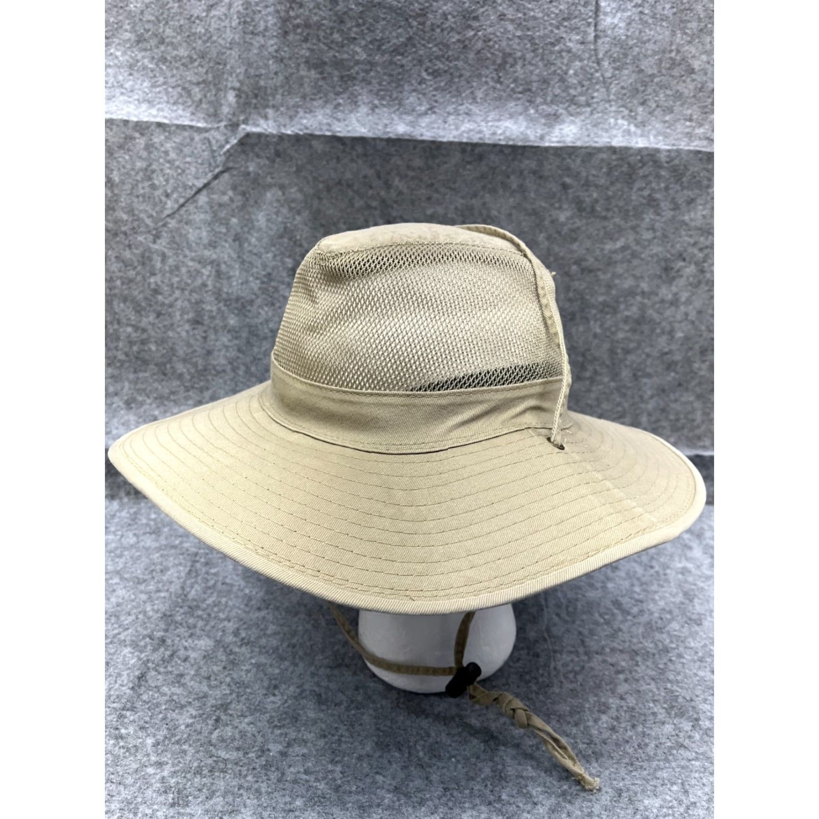 Vintage Dorfman Pacific Bucket Hat Adult S Beige Cotton Nylon Knit Hat/Cap Casual Travel Workwear Mens Size ONE SIZE - 4 Thumbnail