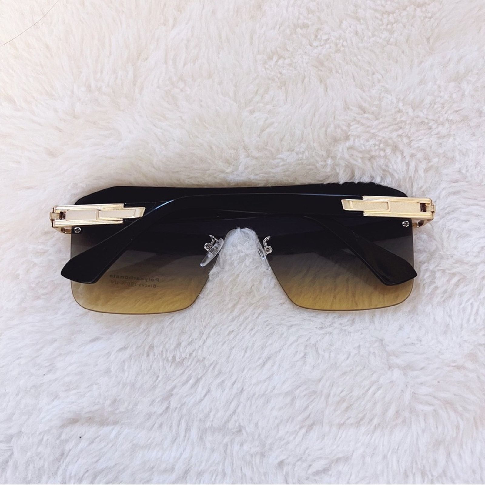 Other Sadie Teal & Brown Oversized Rimless Flat-Top Sunglasses Size ONE SIZE - 12 Thumbnail
