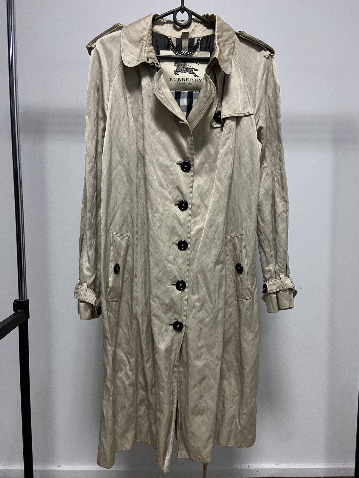 Burberry × Vintage Burberry trench coat womens nova check vintage luxury jacket Size L / US 10 / IT 46 - 1 Thumbnail