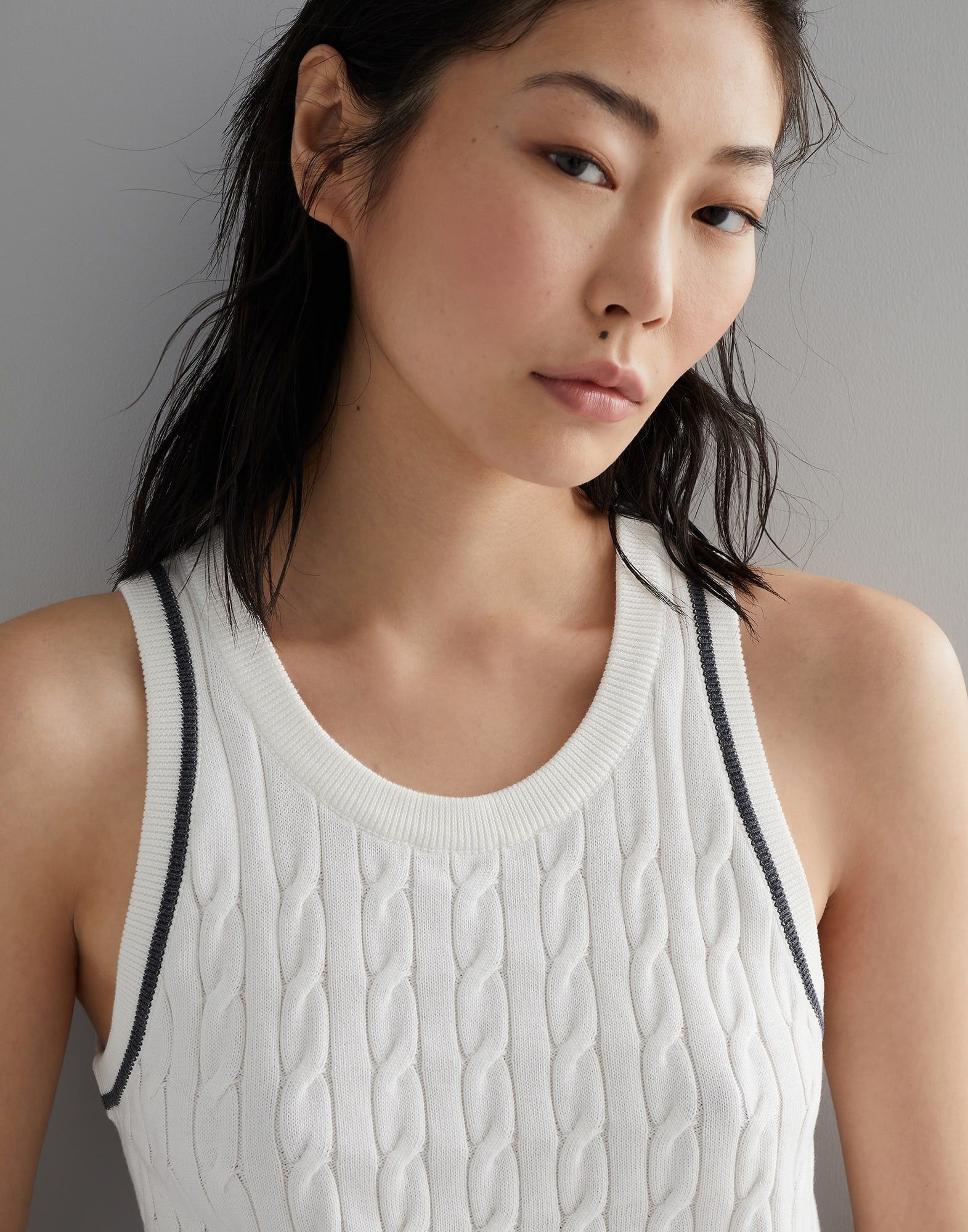 Brunello Cucinelli o1w1db10825 Knitted Vest in Open White Size S / US 4 / IT 40 - 4 Thumbnail