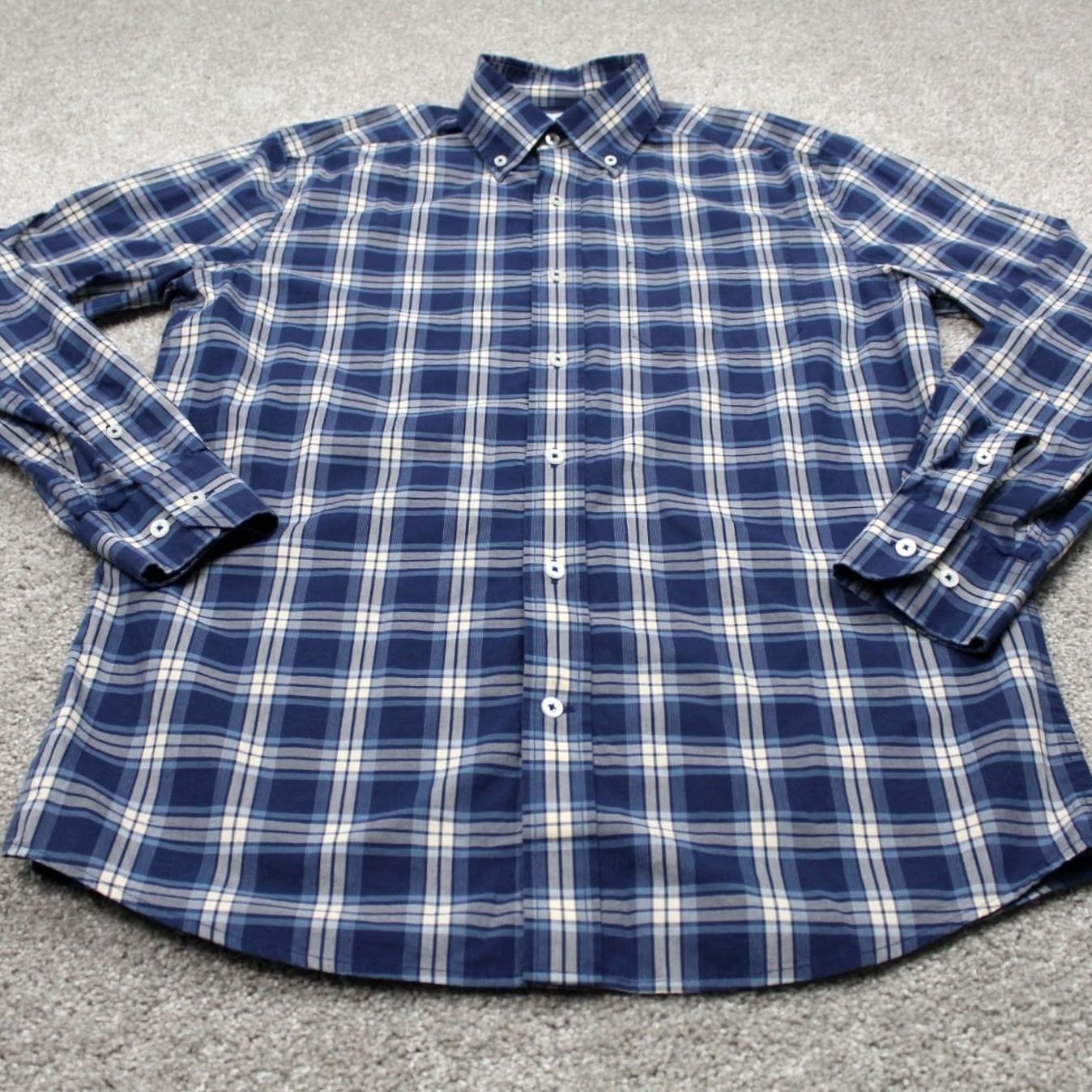 Southern Tide Southern Tide Shirt Mens Small Blue/ tan Cotton Stretch L/S Button-Up Size US S / EU 44-46 / 1 - 2 Thumbnail