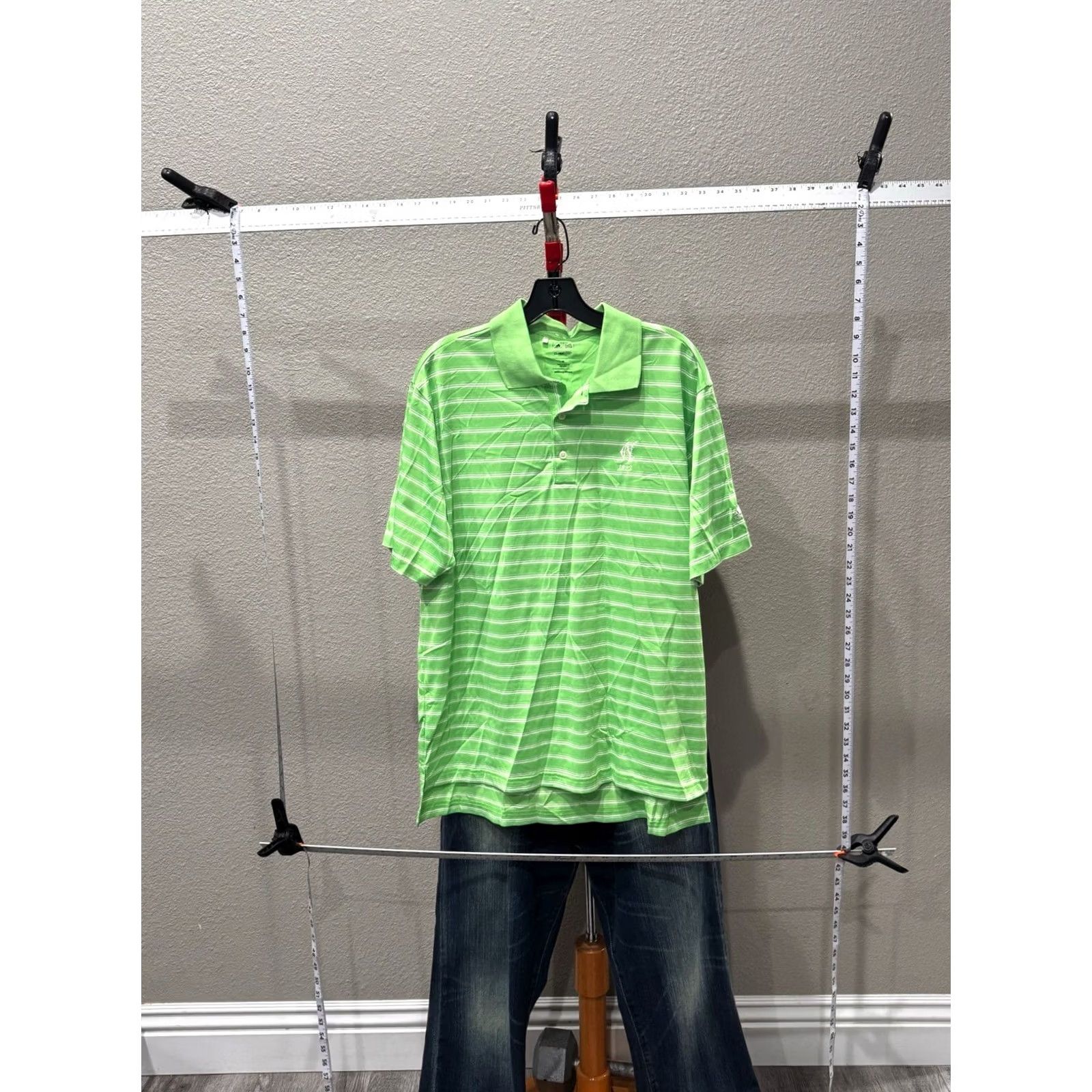 Adidas Adidas Golf Stripe Poly SHORT SLEEVE POLO SHIRT Medium M Shirt Mens Polo Stripe Poly Short Sleeve Golf Shirt Sharp Color 1899 Size US M / EU 48-50 / 2 - 2 Thumbnail