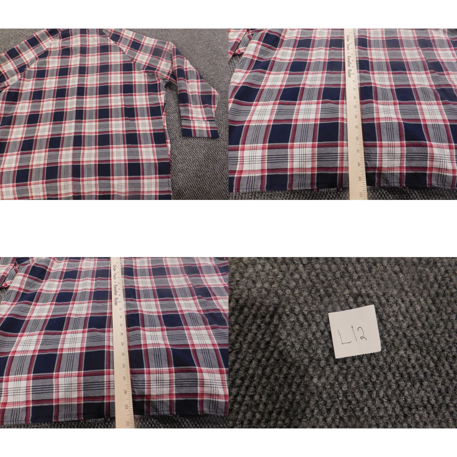 Asos ASOS Blouse Shirt Womens 10 Red Plaid Button Down Collared Long Sleeve Rayon Casual Lightweight Size L / US 10 / IT 46 - 9 Thumbnail