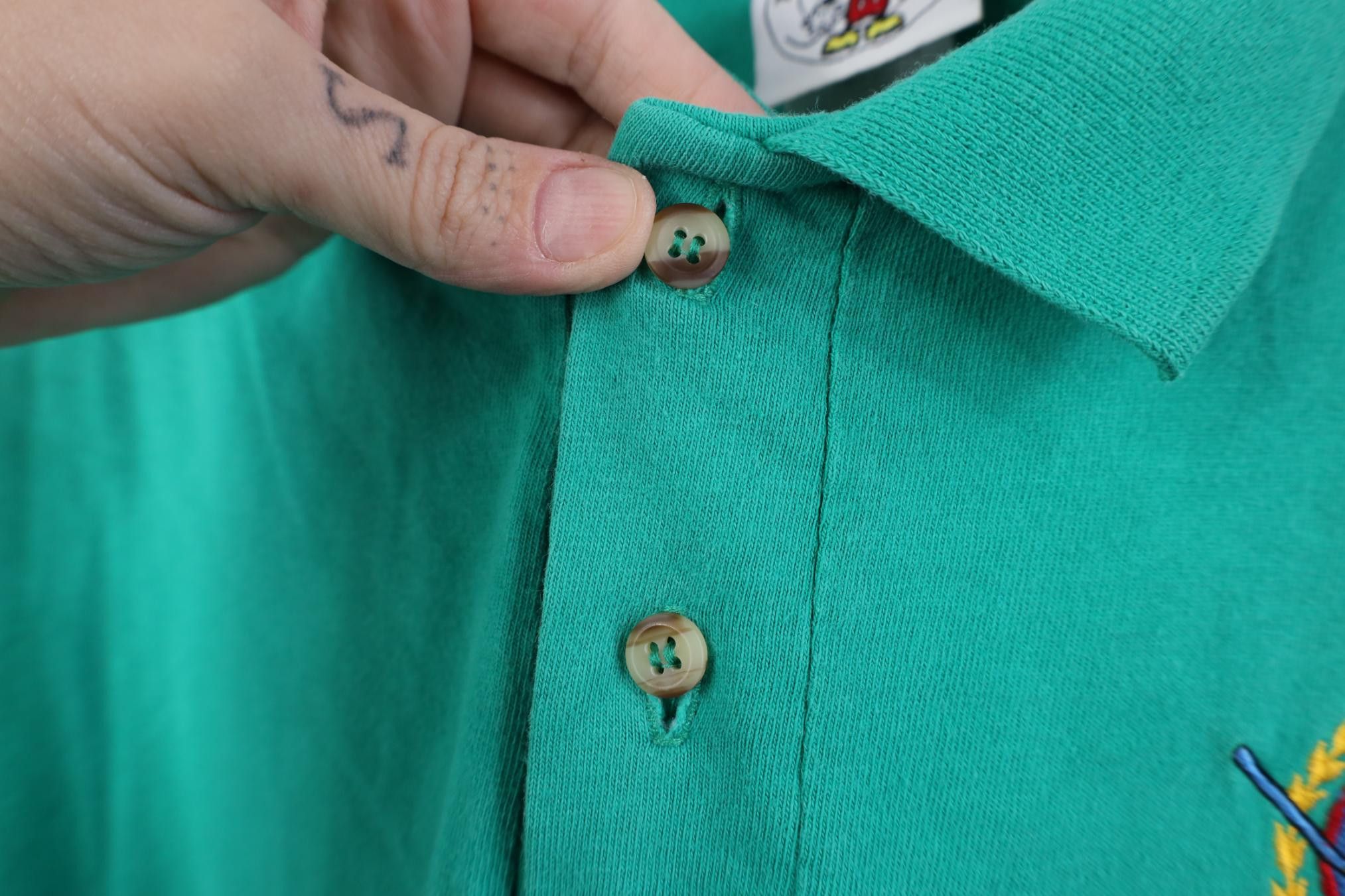 Disney Vintage 90s Disney Mickey Mouse Golf Polo Shirt Teal USA Size US XL / EU 56 / 4 - 9 Thumbnail