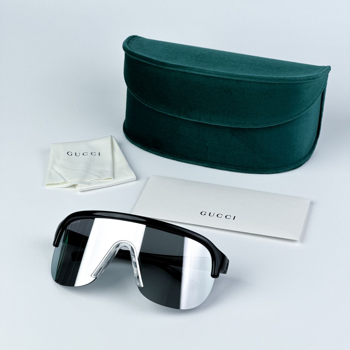 Gucci NEW Gucci GG1645S 003 Mirrored Unisex Mask Sunglasses Size ONE SIZE - 2 Thumbnail