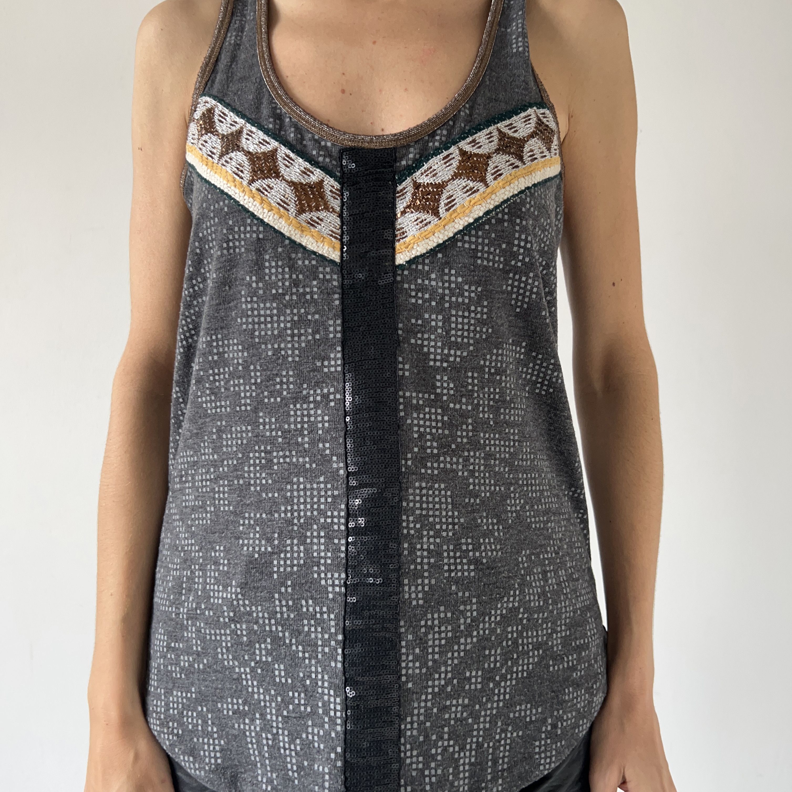 Custo Barcelona Custo Barcelona y2k knit tank top with sequin trim Size M / US 6-8 / IT 42-44 - 4 Thumbnail