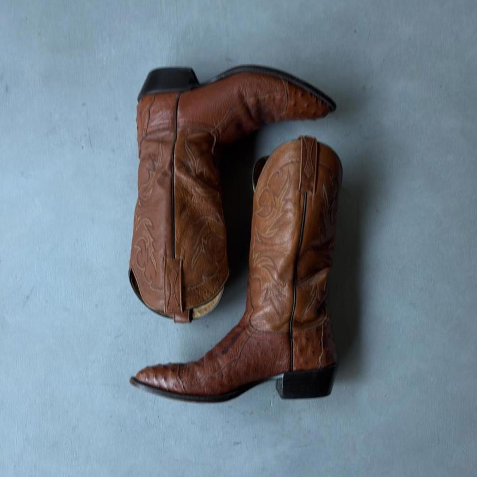 Acme Clothing Vintage JB Dillon Ostrich Cowboy Boots Western Roper Rodeo Size US 8.5 / EU 41-42 - 2 Thumbnail