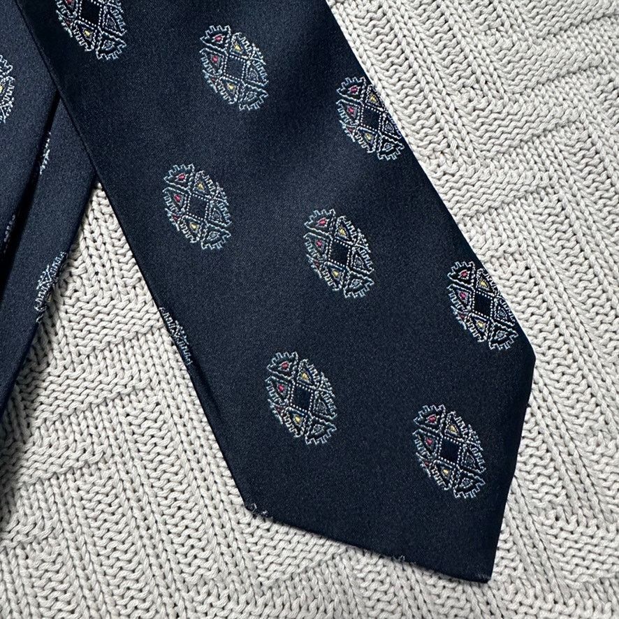 Vintage Vintage Ohrbach's black geometric crest silk tie Size ONE SIZE - 2 Thumbnail