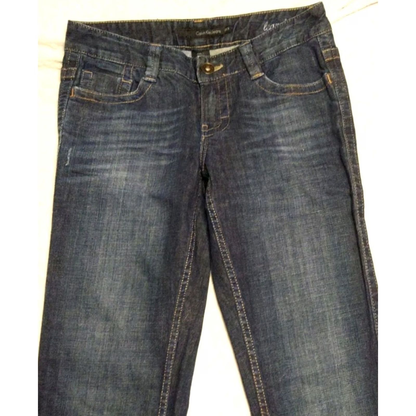 Calvin Klein Calvin Klein Jeans Womens Bootcut Denim 30x31 Dark Wash 28/6 Solid Blue High Rise 5-Pocket 100% Cotton Vintage Mens Womens Girls Size 28" / US 6 / IT 42 - 4 Thumbnail