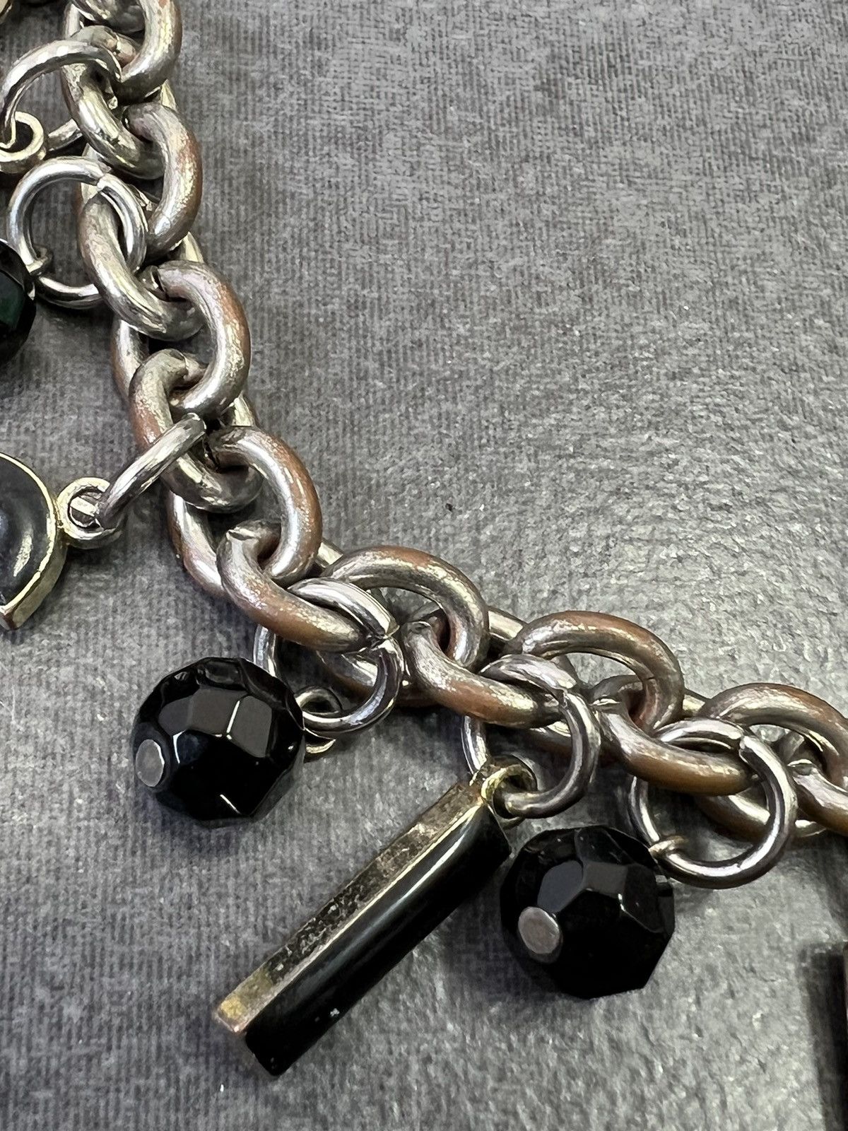 Designer × Dolce & Gabbana × Vintage DOLCE & GABBANA Jewerly Bracelet Silver Black Chain Vintage Size ONE SIZE - 5 Thumbnail