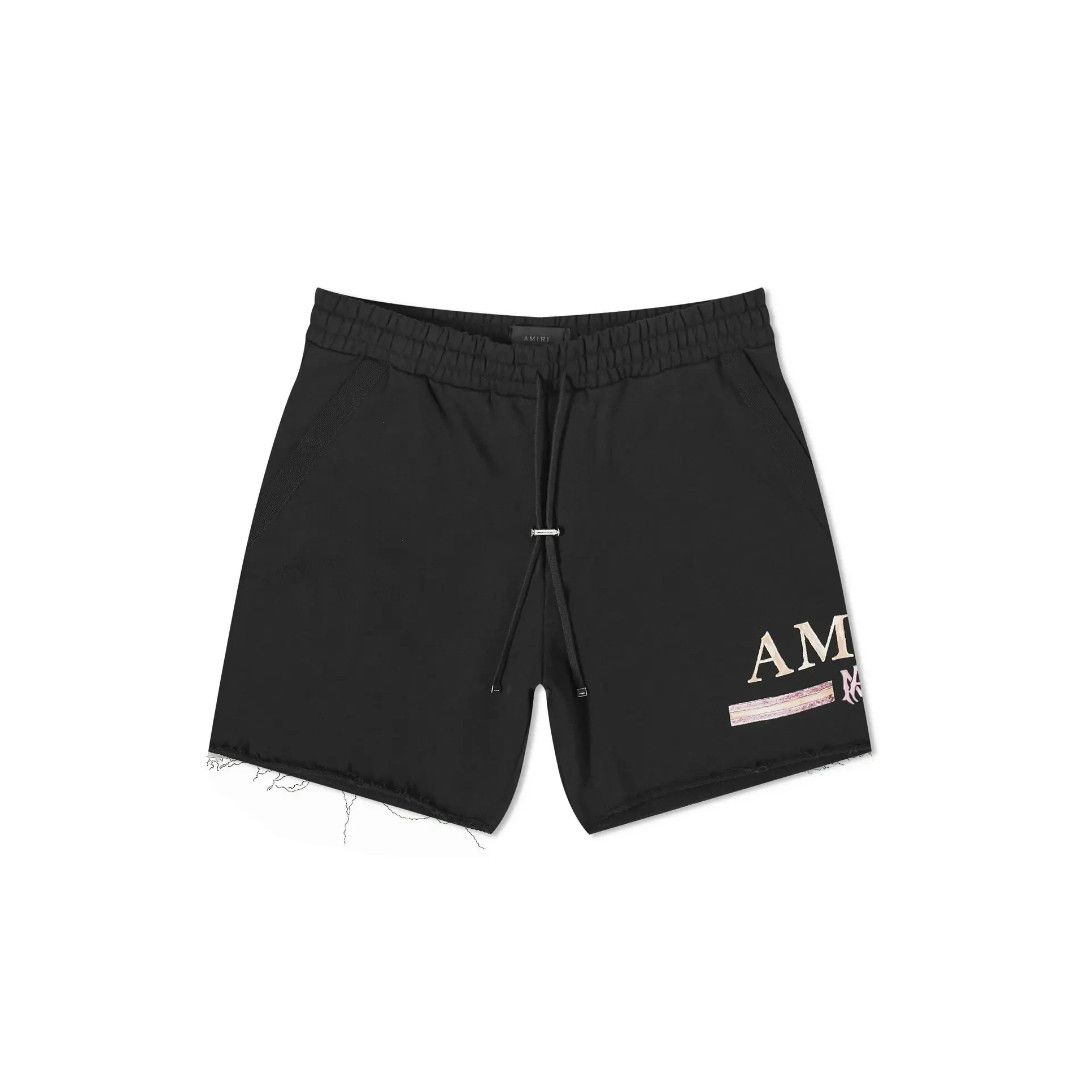 Amiri o1s1wg110425 Ma Watercolor Bar Sweatshort in Black Size US 32 / EU 48 - 1 Thumbnail