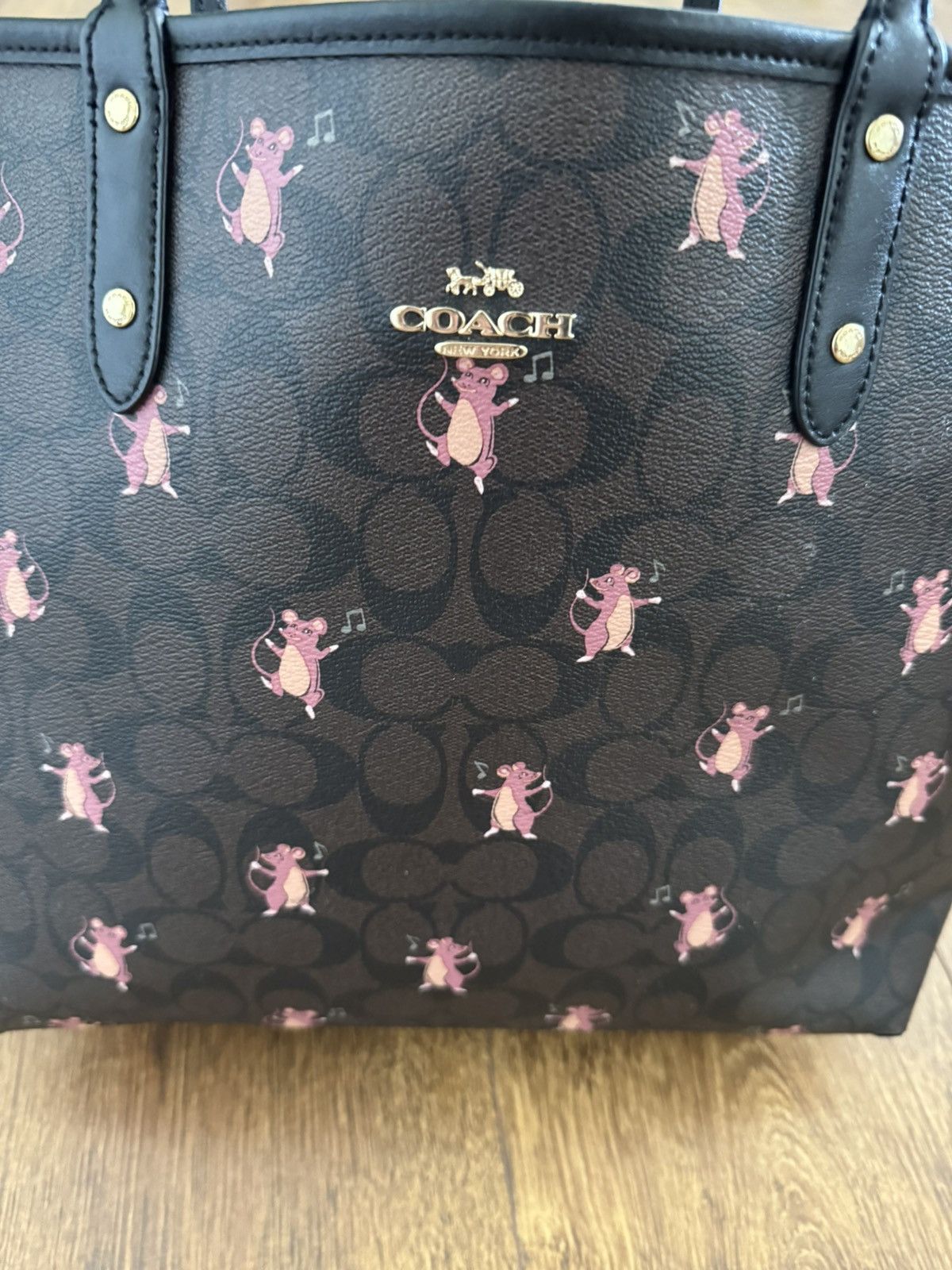 Coach Coach Tote 2 in 1 cat print leather hand bag Size ONE SIZE - 2 Thumbnail