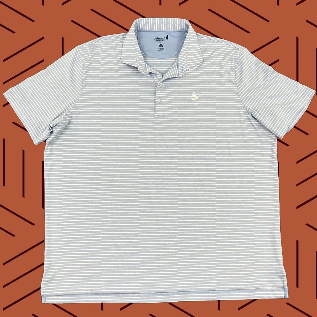 johnnie-O Johnnie-O Polo Shirt Mens 2XL Blue Striped Weston Golf Club Performance S/S Size US XXL / EU 58 / 5 - 1 Thumbnail