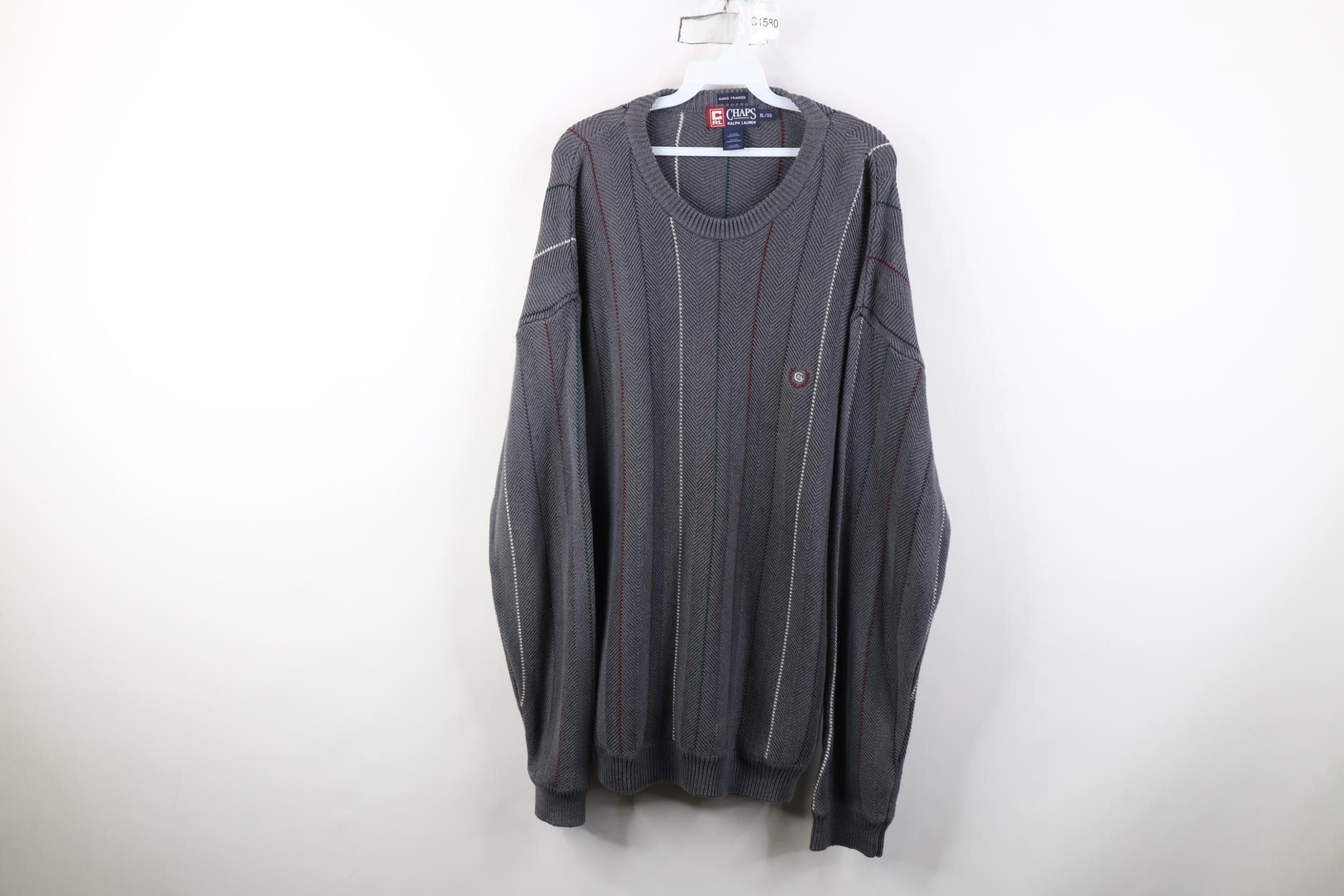 Polo Ralph Lauren Vintage 90s Chaps Ralph Lauren Herringbone Knit Sweater Size US XL / EU 56 / 4 - 1 Thumbnail