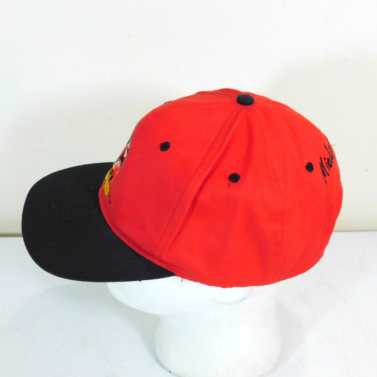 Disney 90s Mickey Unlimited Mickey Mouse Snapback Hat Red Black Size ONE SIZE - 5 Thumbnail