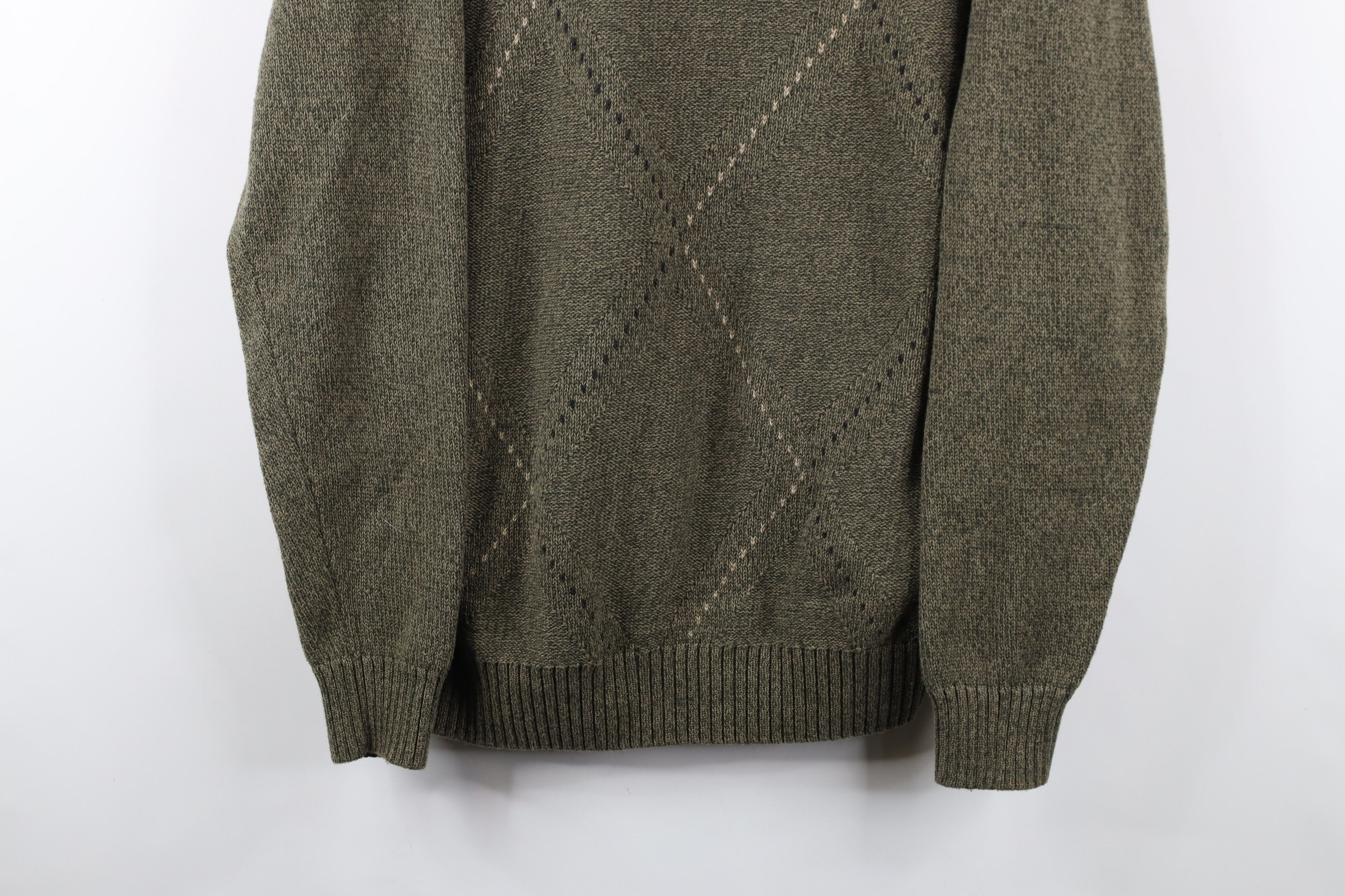 Vintage Vintage 90s Streetwear Argyle Diamond Knit Crewneck Sweater Size US L / EU 52-54 / 3 - 3 Thumbnail
