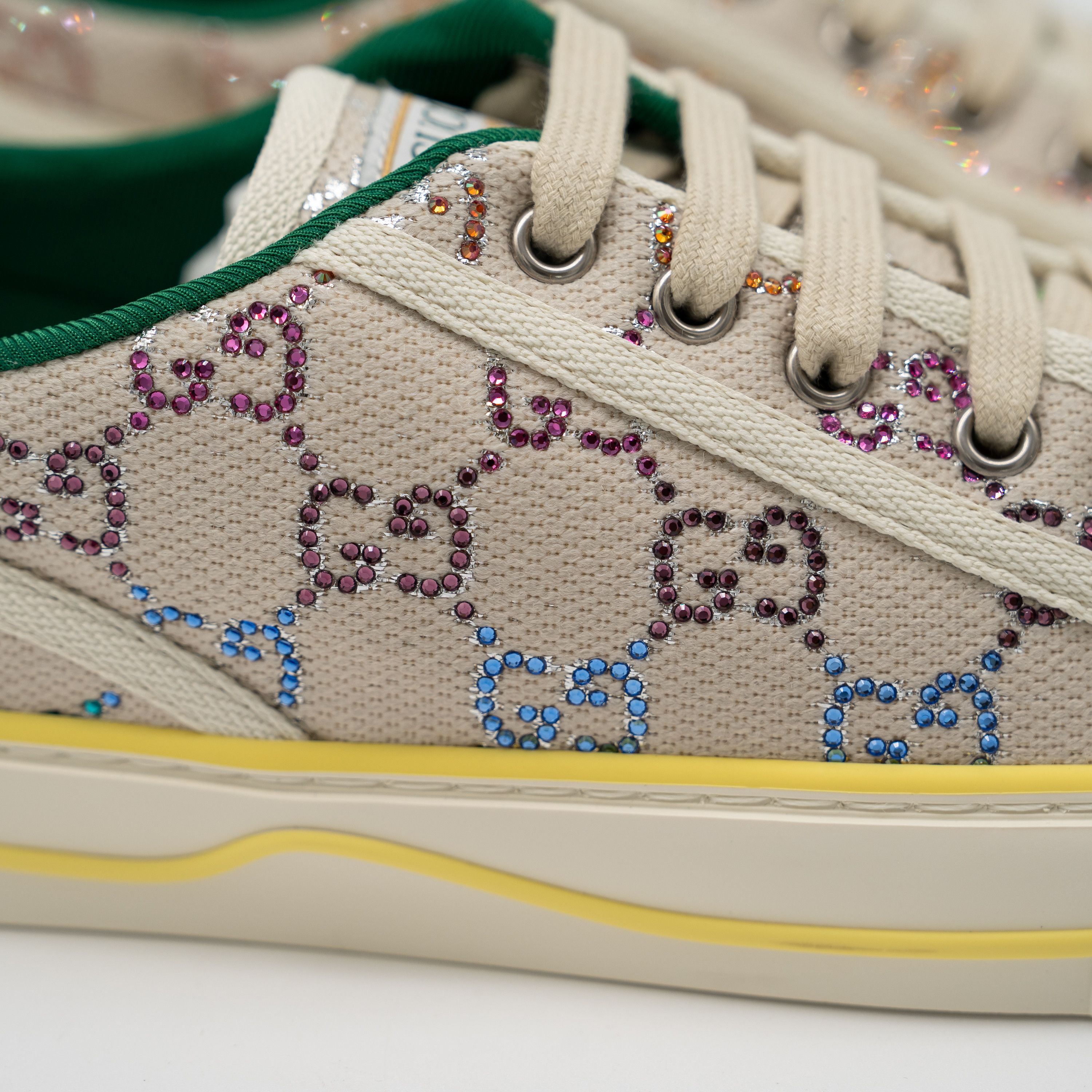 Gucci 40G 10 us Gucci Canvas Crystal GG 1977 Tennis Sneakers Beige Size US 10 / IT 40 - 8 Thumbnail