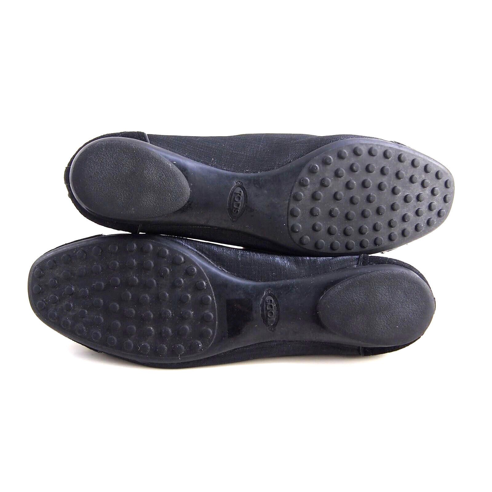 Tod's Tod's Flats Black Suede Waxed Linen Womens EU 38 US 8 Size US 8 / IT 38 - 10 Thumbnail