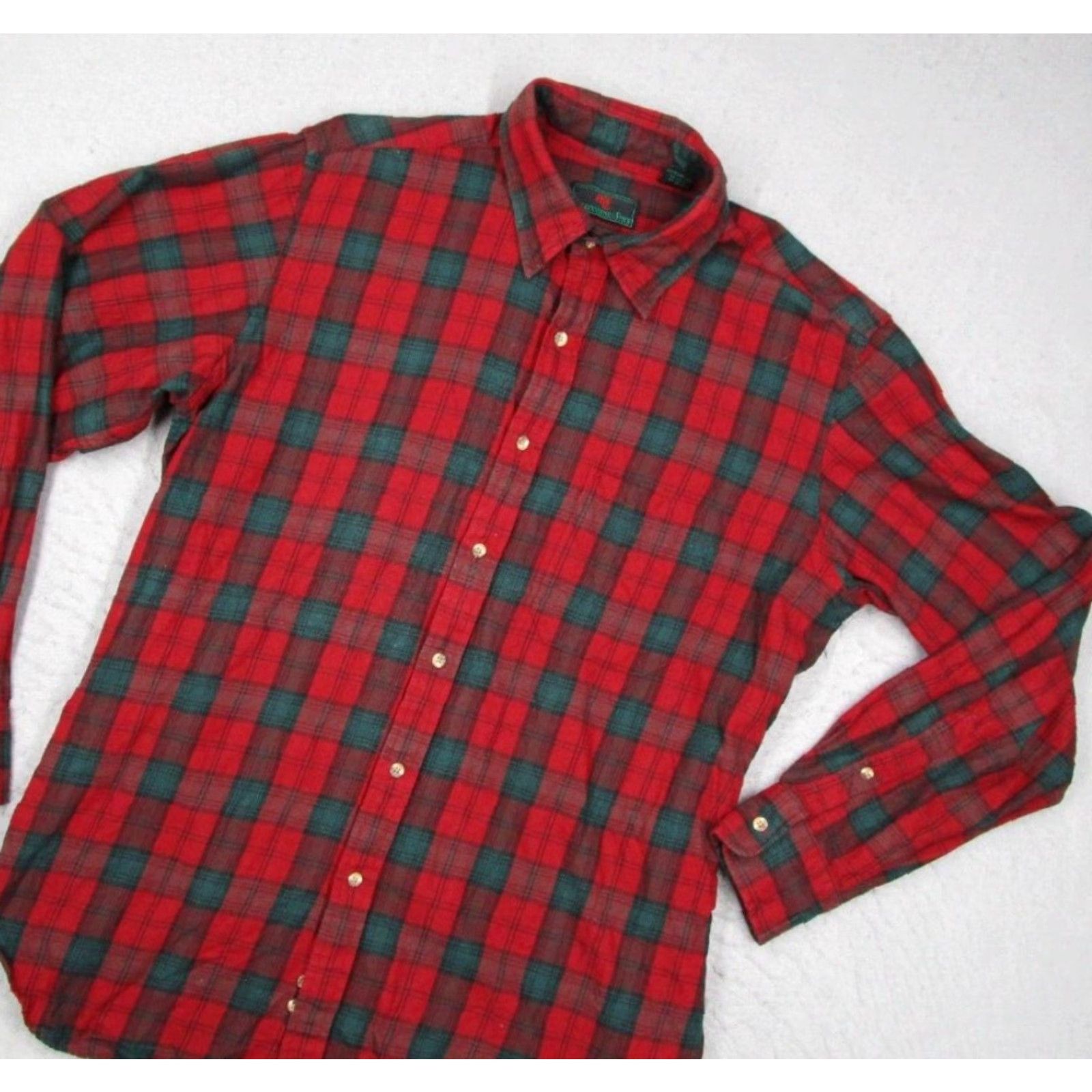 Abercrombie & Fitch VINTAGE Abercrombie & Fitch Mens Large Red Plaid Flannel Button Up Shirt Size US L / EU 52-54 / 3 - 2 Thumbnail