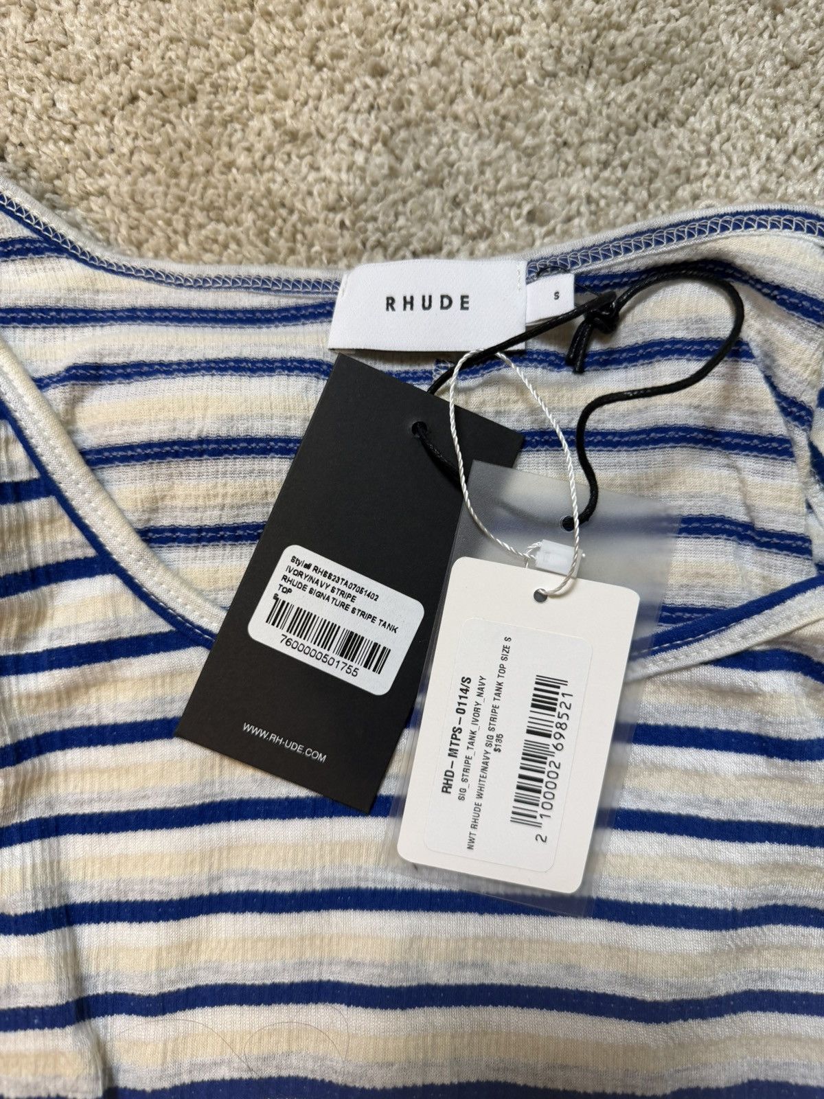 Rhude Rhude Striped Signature Logo Tank Top Size US S / EU 44-46 / 1 - 4 Thumbnail