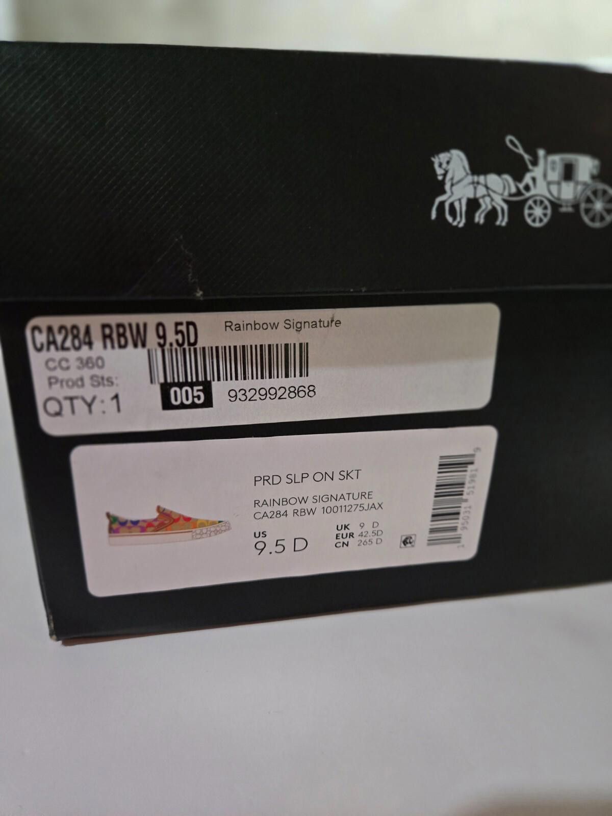 Coach Men's COACH Pride Rainbow Skate SlipOn Sneaker Tan 12 D NWT Size US 12 / EU 45 - 8 Thumbnail