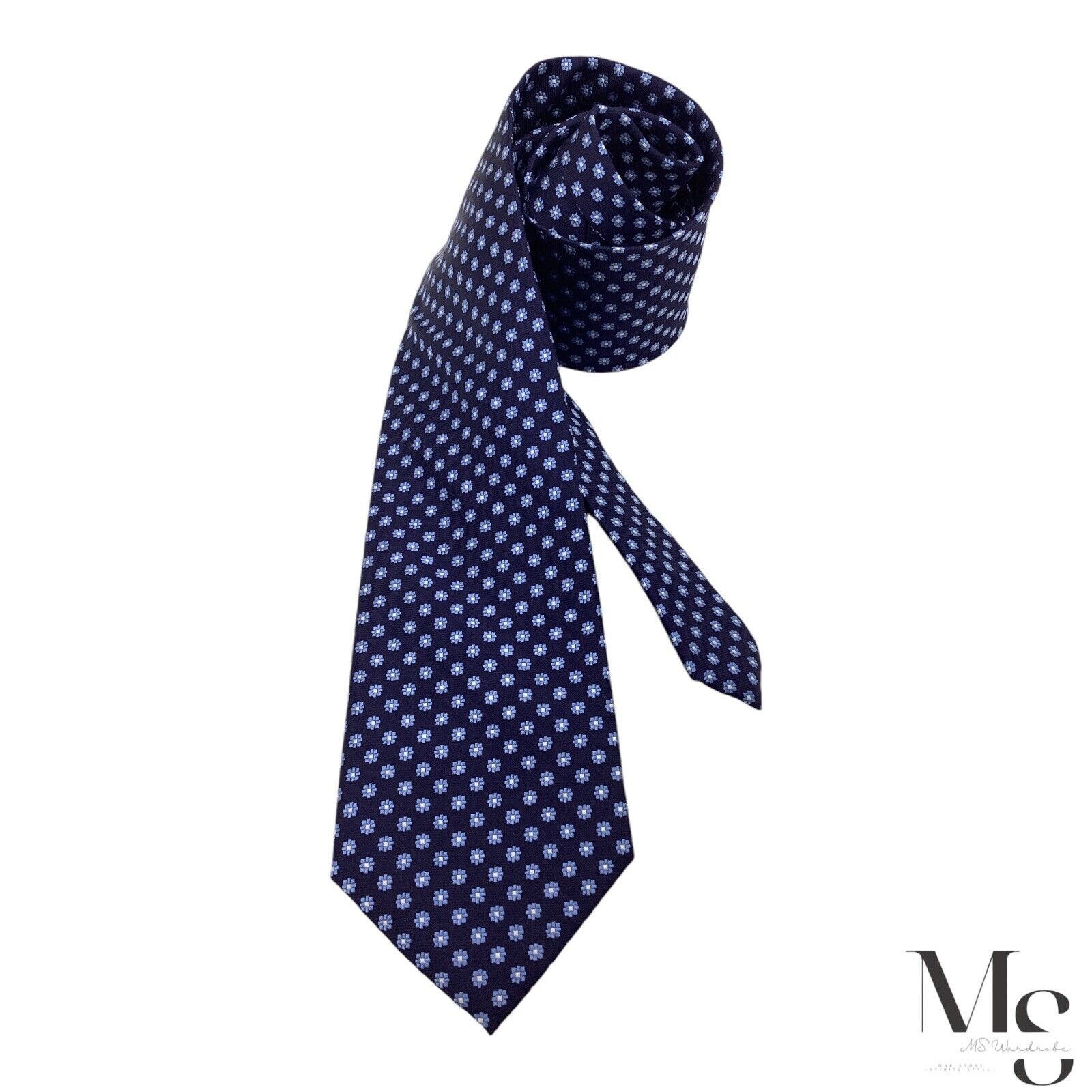 The Men's Store THE MEN'S STORE Blue Floral Silk Tie W: 3.25" EX COND Size ONE SIZE - 1 Thumbnail
