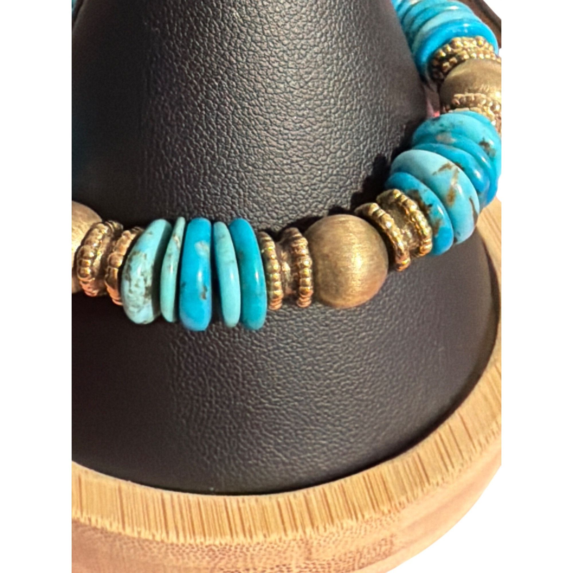 Other Vtg Veronese 925 Turquoise Bead Bracelet Italy Gold Vermeil Size ONE SIZE - 2 Thumbnail