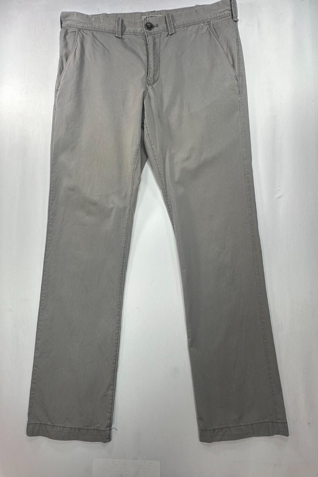 Express Express Finn 100% Cotton Flat Front Chinos Gray Mens 32/32 Size US 32 / EU 48 - 1 Thumbnail