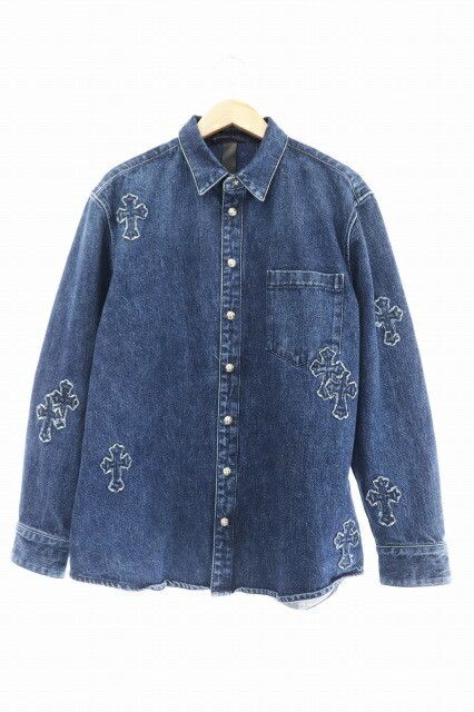 Chrome Hearts Chrome Hearts Cross Patch Denim Shirt Size US XL / EU 56 / 4 - 1 Thumbnail