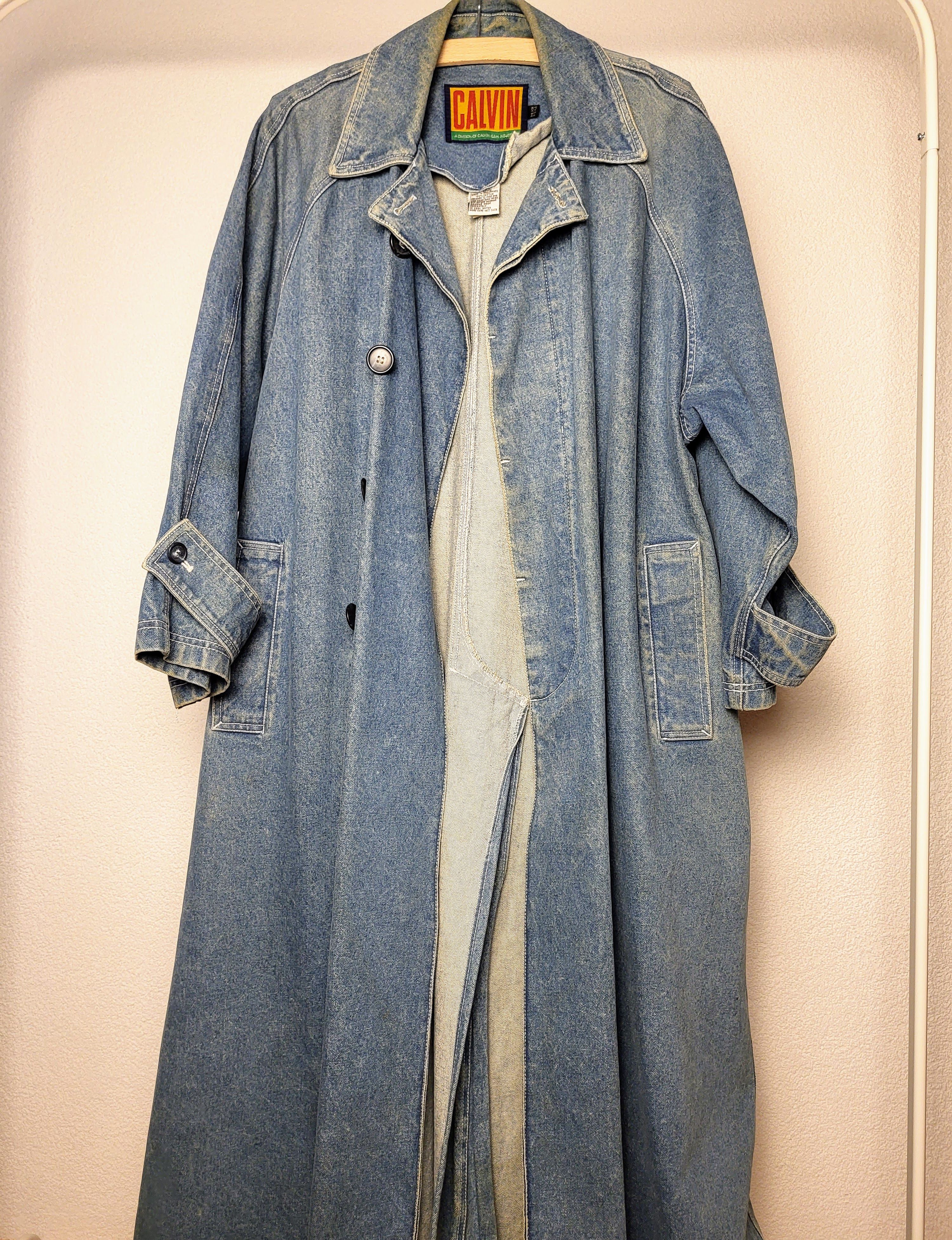 Calvin Klein Calvin Klein Vintage Oversized Denim Coat – One Size Size US L / EU 52-54 / 3 - 1 Thumbnail