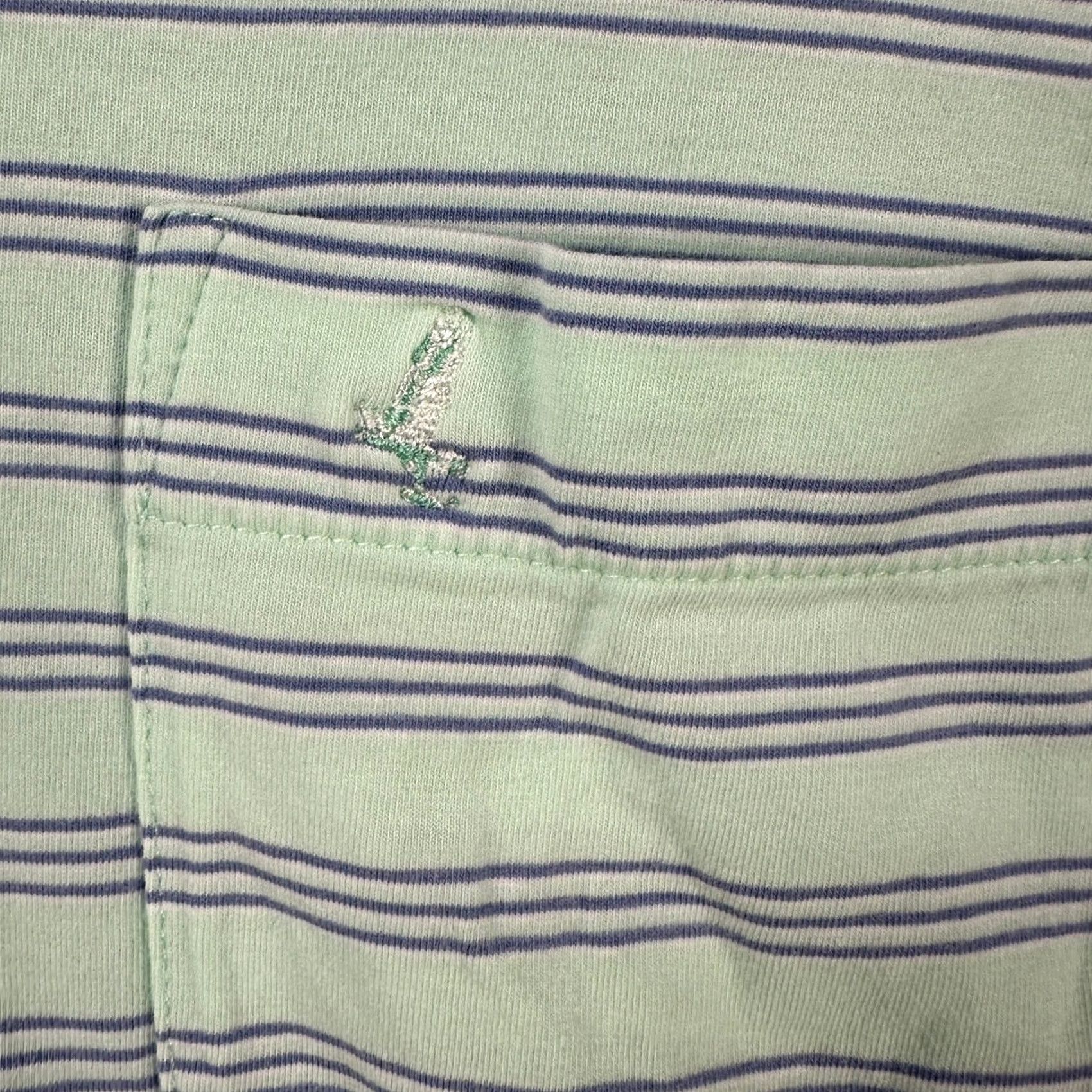 Peter Millar VINTAGE? No. Peter Millar Polo shirt Mens XL Green Blue Striped Stretch Pocket Rugby Shirt Size US XL / EU 56 / 4 - 5 Thumbnail