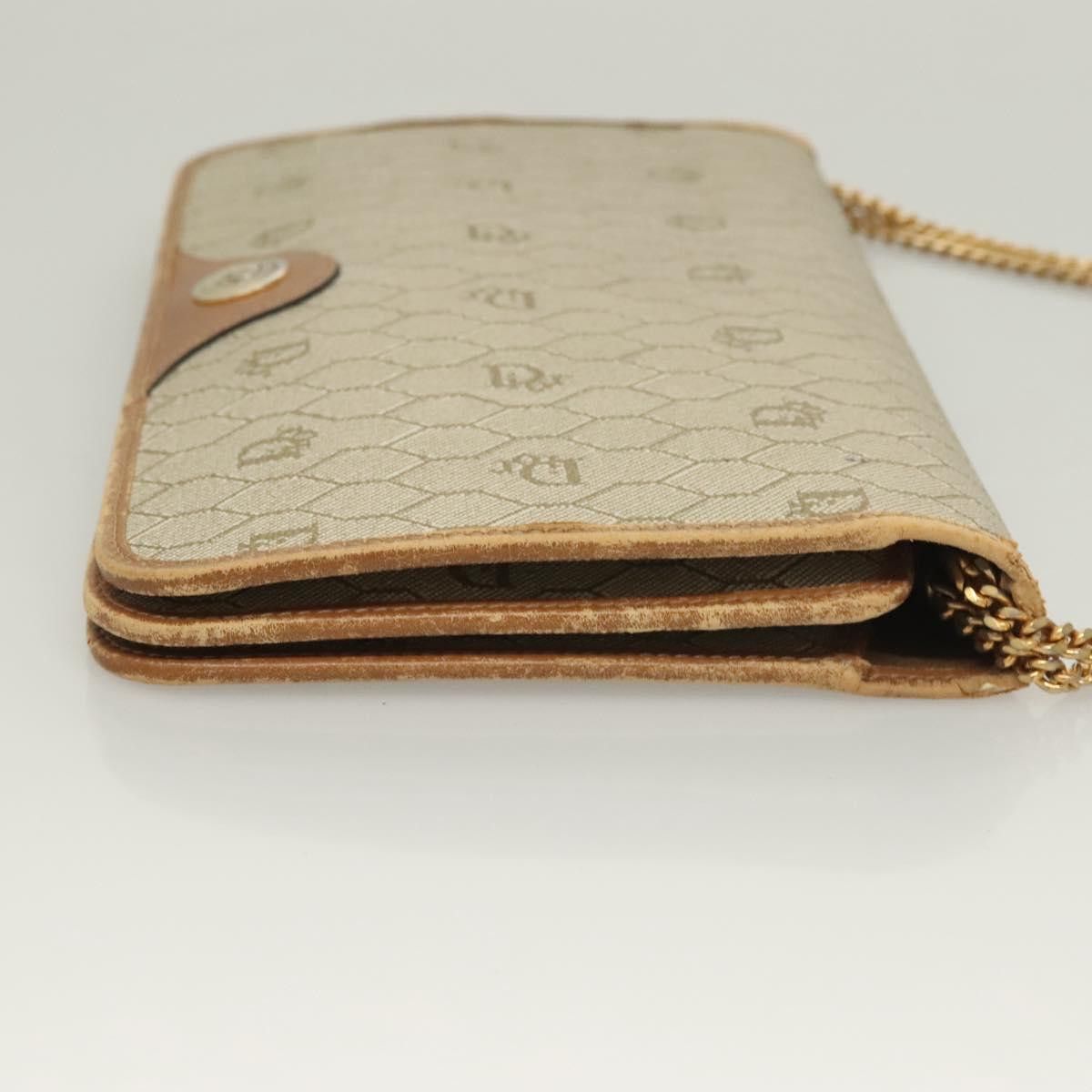 Dior DIOR Honeycomb Canvas Chain Shoulder Bag Pvc Beige Gold Size ONE SIZE - 4 Thumbnail