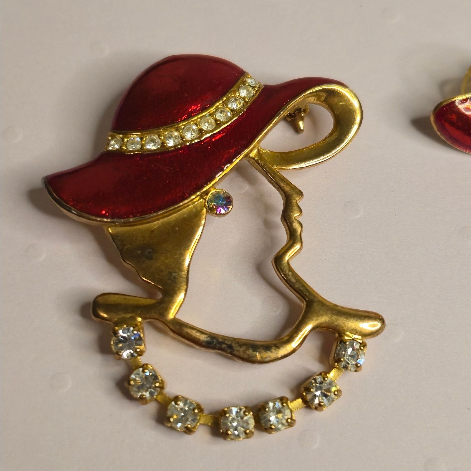 Vintage Vintage Red Hat Society Jewelry Lot - Brooches & Earrings Size ONE SIZE - 2 Thumbnail
