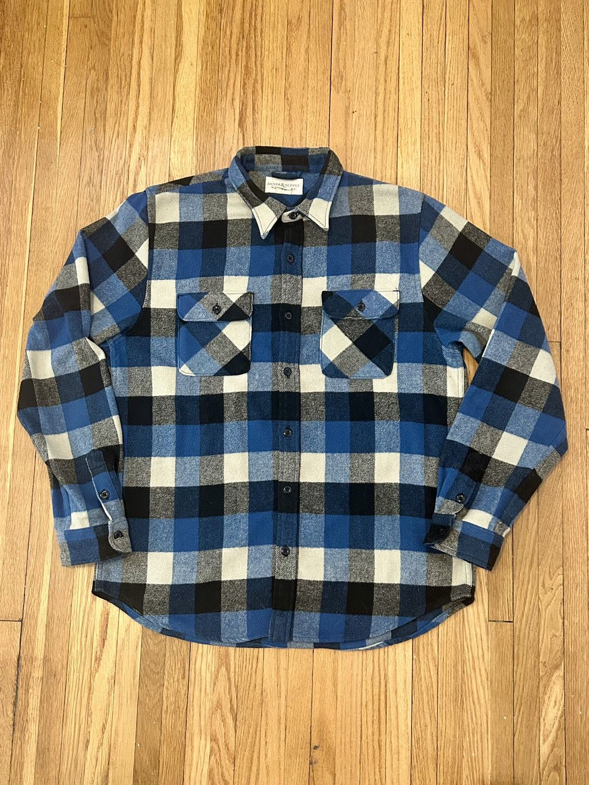 image of Denim And Supply Ralph Lauren Ralph Laurent Denim & Supply Flannel in Blue, Men's (Size XL)